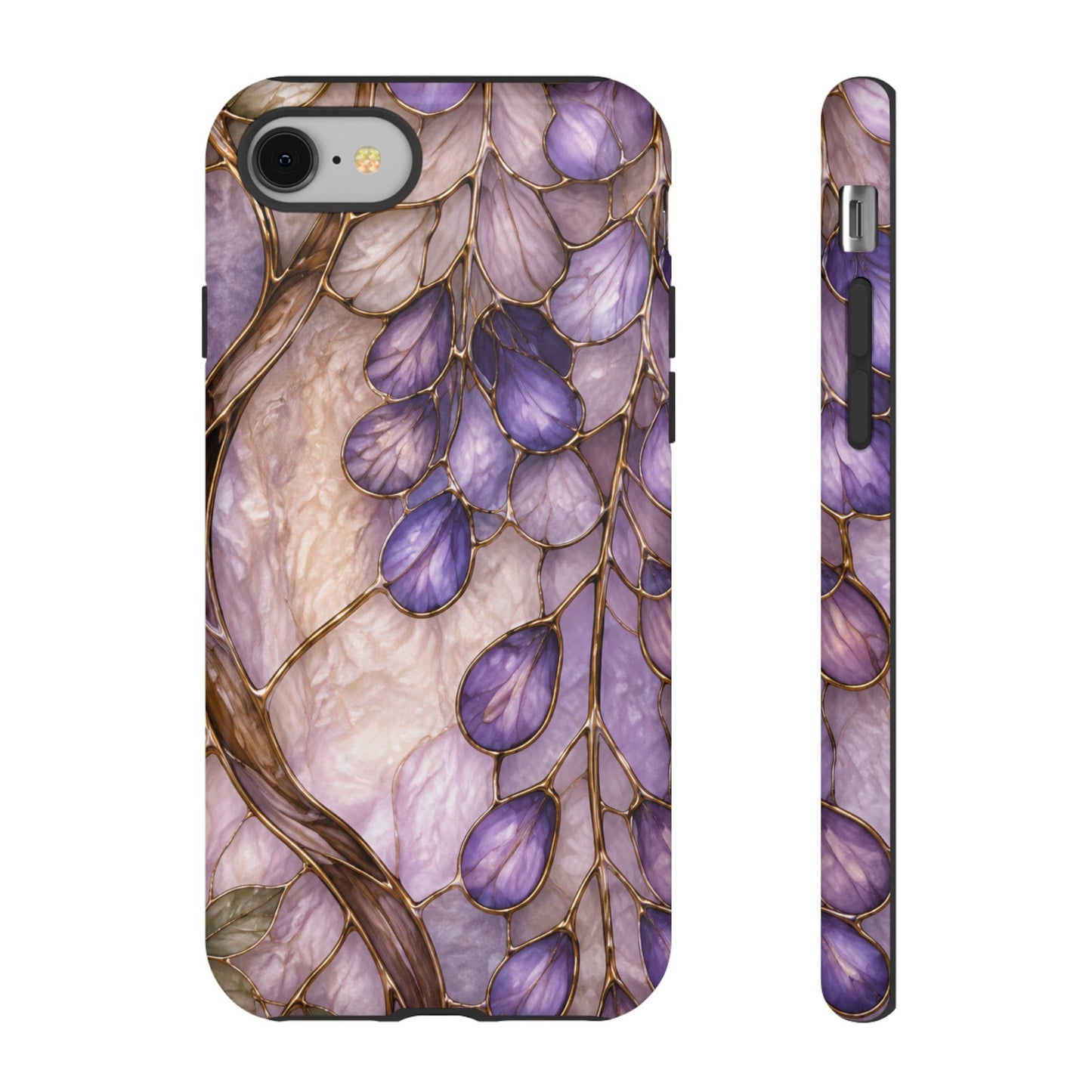 Wisteria Wilows Floral Lavender Vines Tough Phone Case- Stained glass floral collection