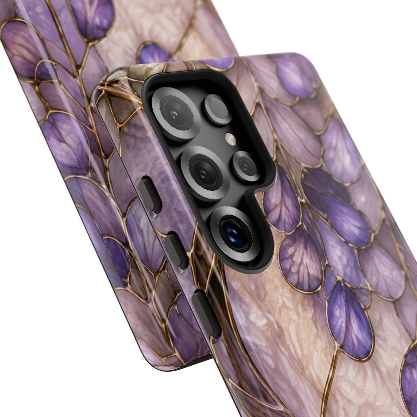 Wisteria Wilows Floral Lavender Vines Tough Phone Case- Stained glass floral collection