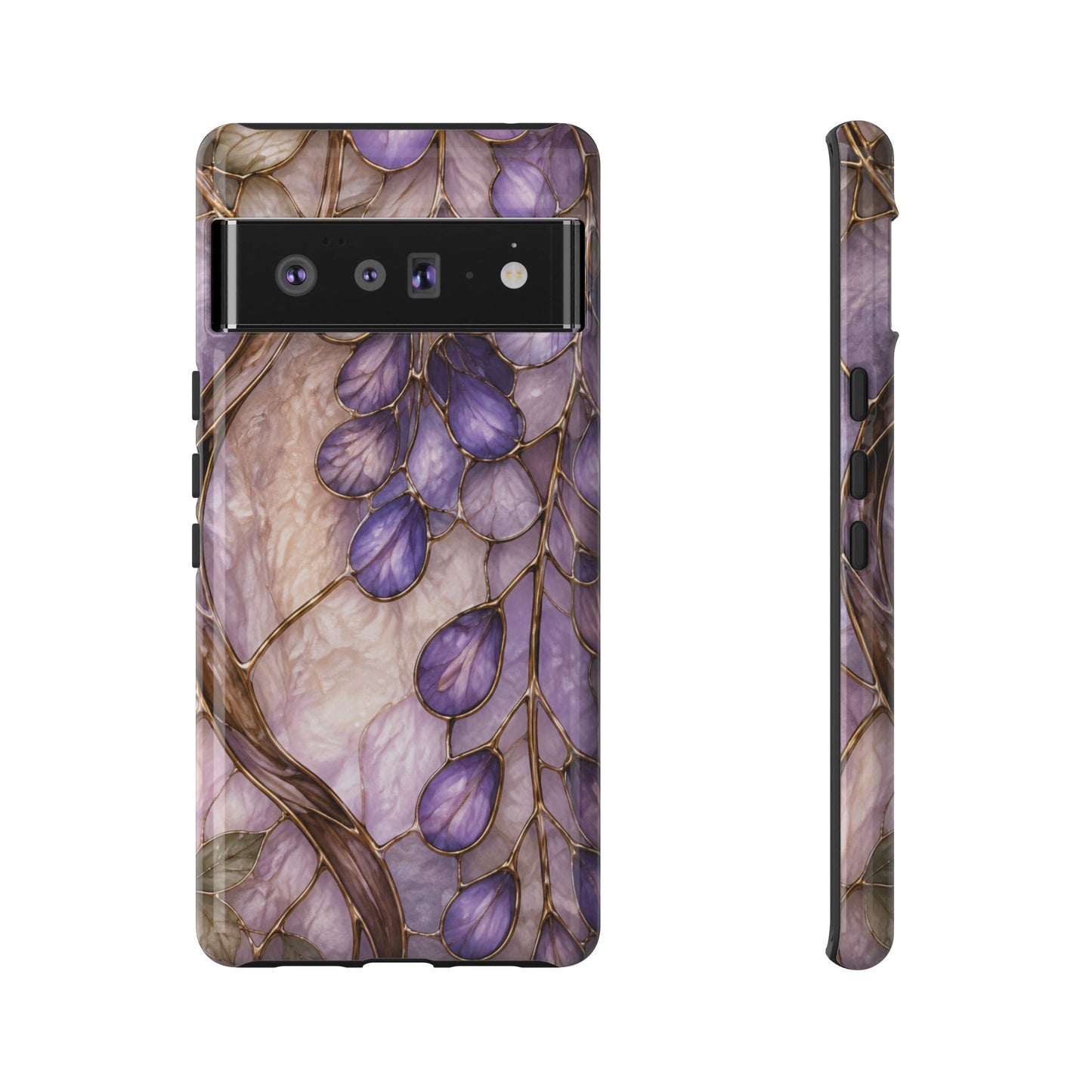 Wisteria Wilows Floral Lavender Vines Tough Phone Case- Stained glass floral collection
