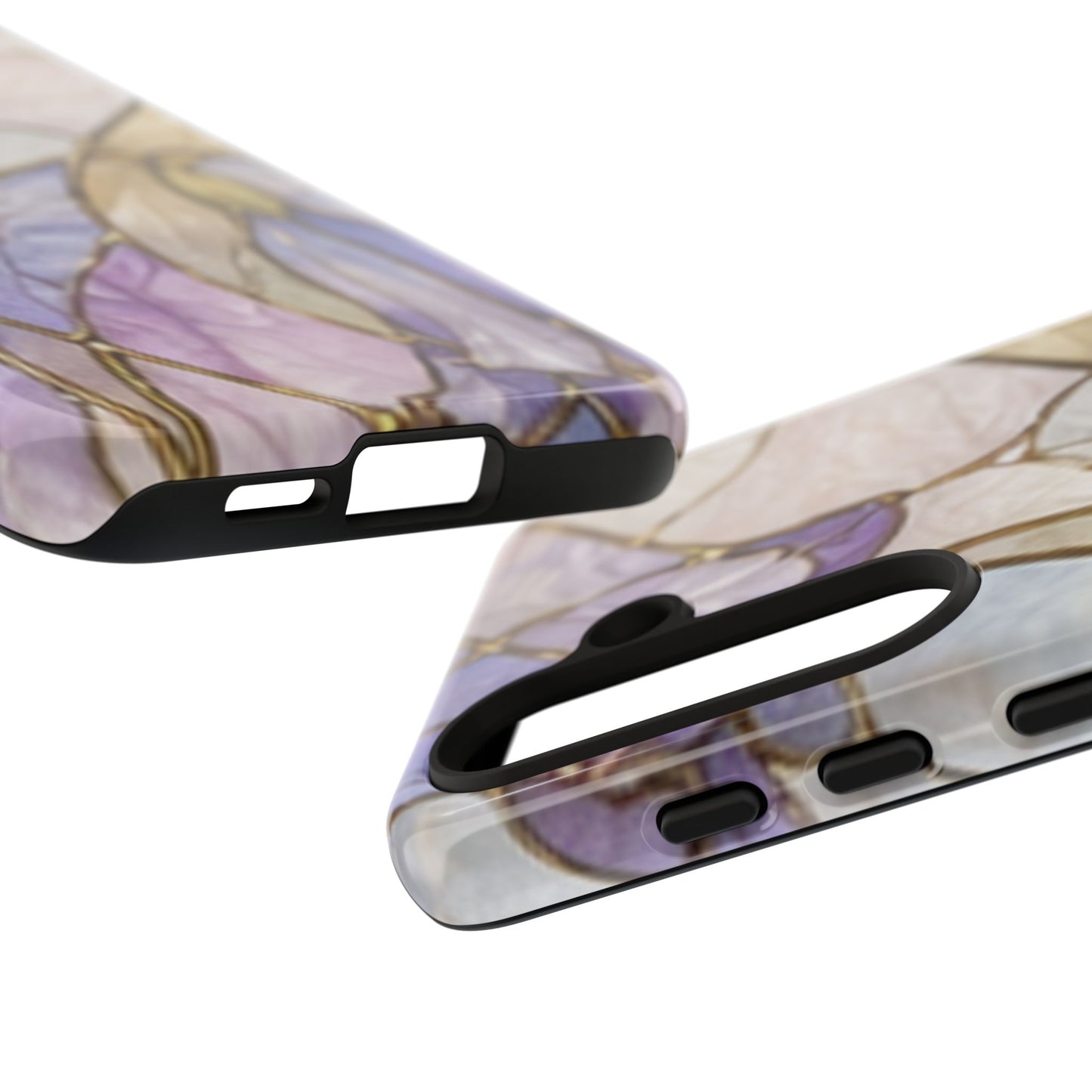 Lilac Meadows Stained Floral Glass Phone Case – Purple Lily Tough Case