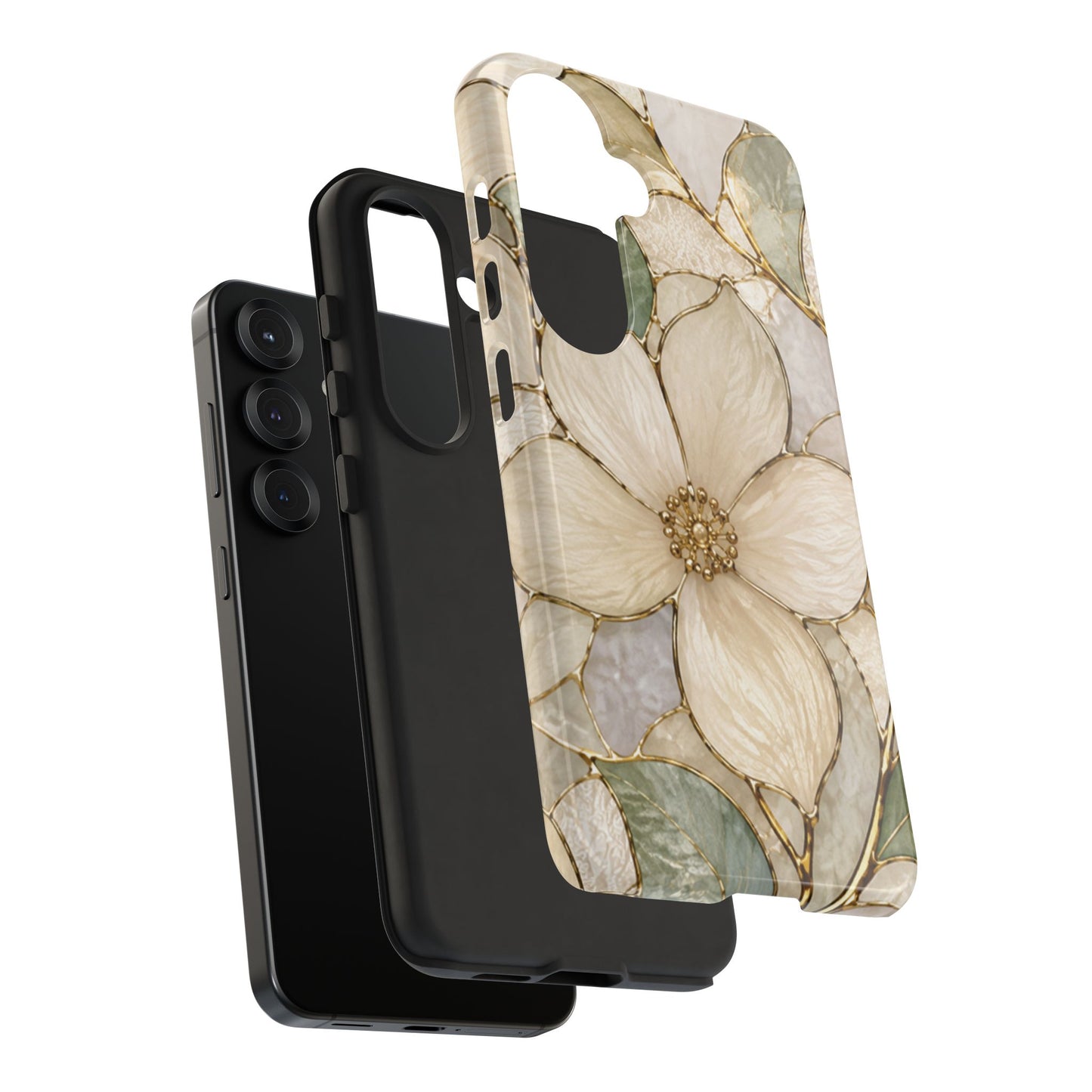 Ivory Bloom White Floral Tough Case - Stained Florals Collection Phone Case