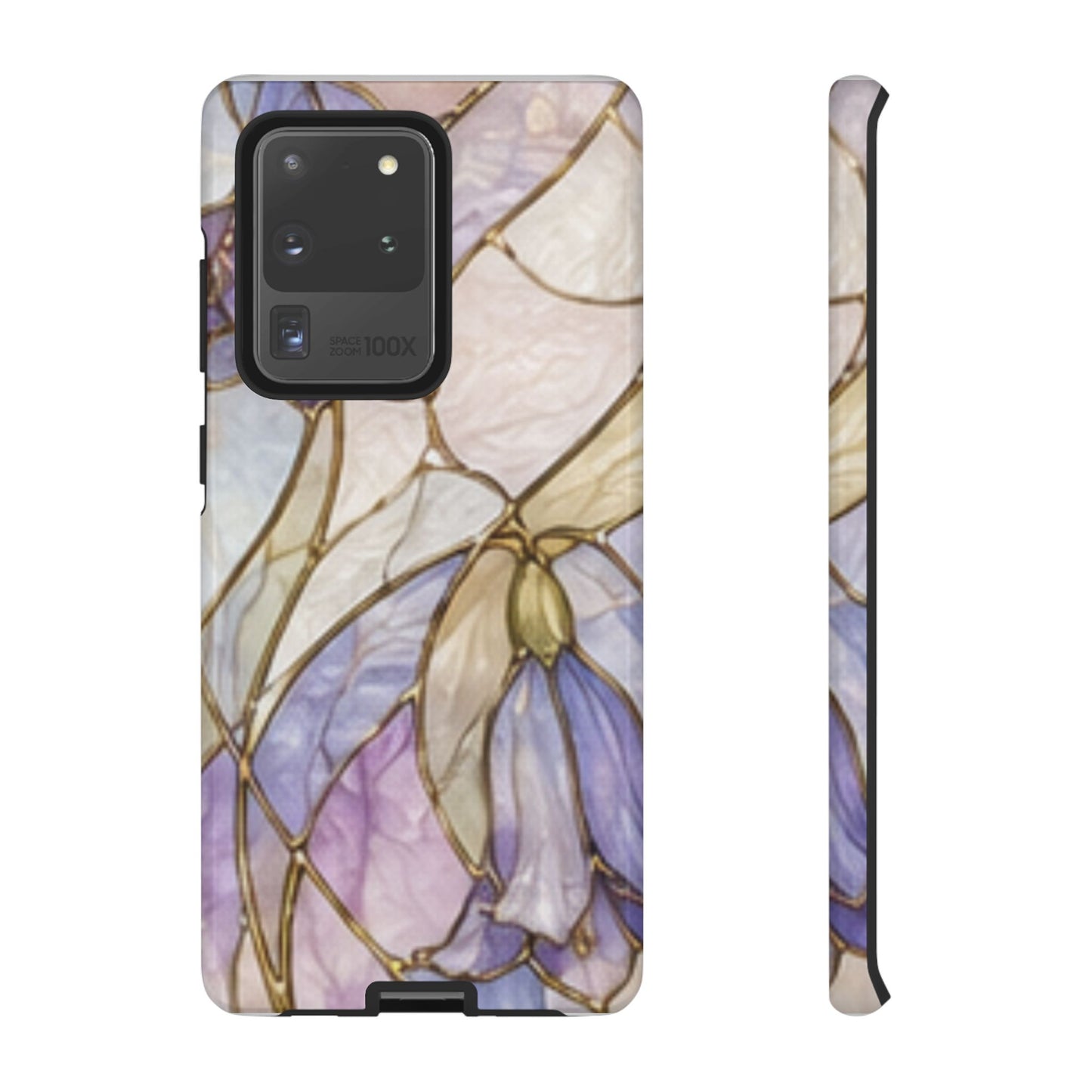 Lilac Meadows Stained Floral Glass Phone Case – Purple Lily Tough Case