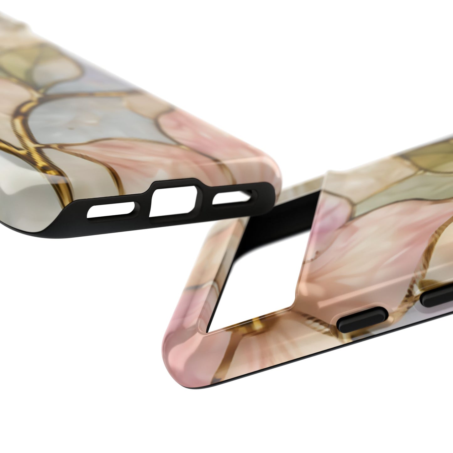 Pink Petals Floral Stained Glass Tough Case — Pastel Pink Protective Phone Cover