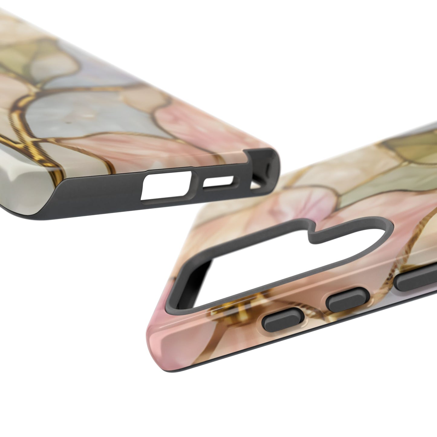 Pink Petals Floral Stained Glass Tough Case — Pastel Pink Protective Phone Cover