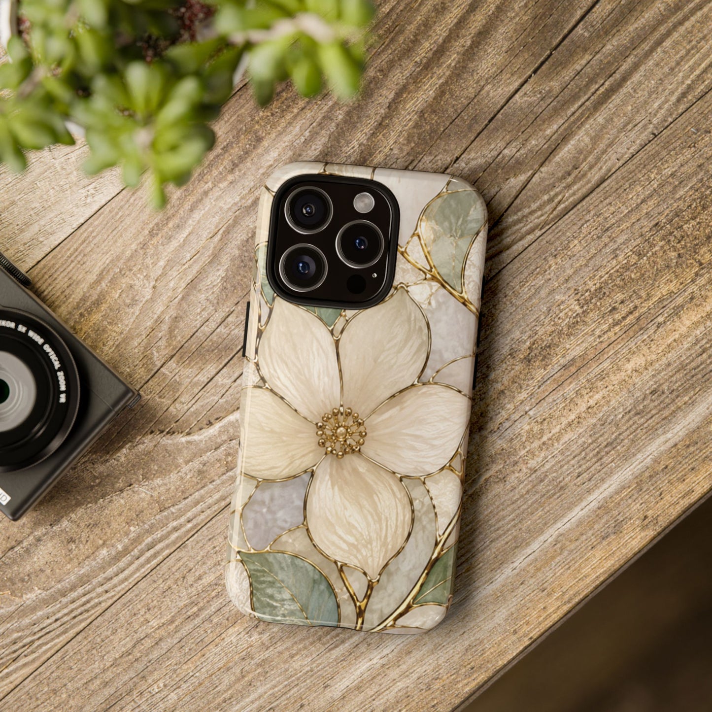 Ivory Bloom White Floral Tough Case - Stained Florals Collection Phone Case