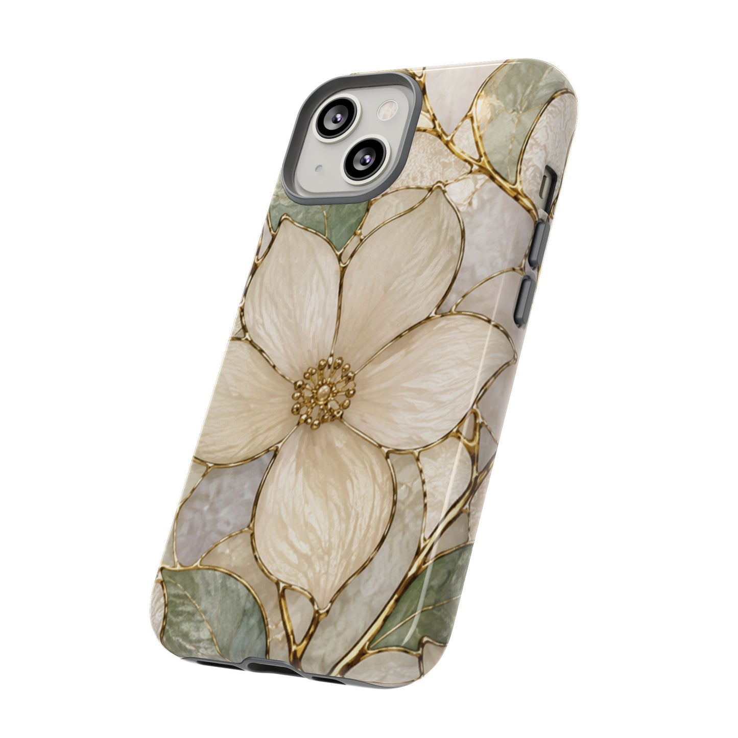 Ivory Bloom White Floral Tough Case - Stained Florals Collection Phone Case