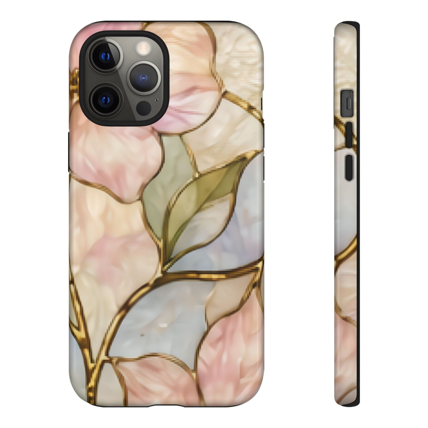 Pink Petals Floral Stained Glass Tough Case — Pastel Pink Protective Phone Cover