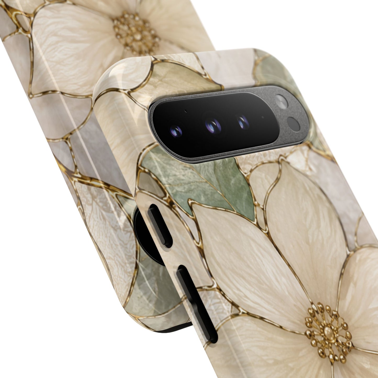 Ivory Bloom White Floral Tough Case - Stained Florals Collection Phone Case