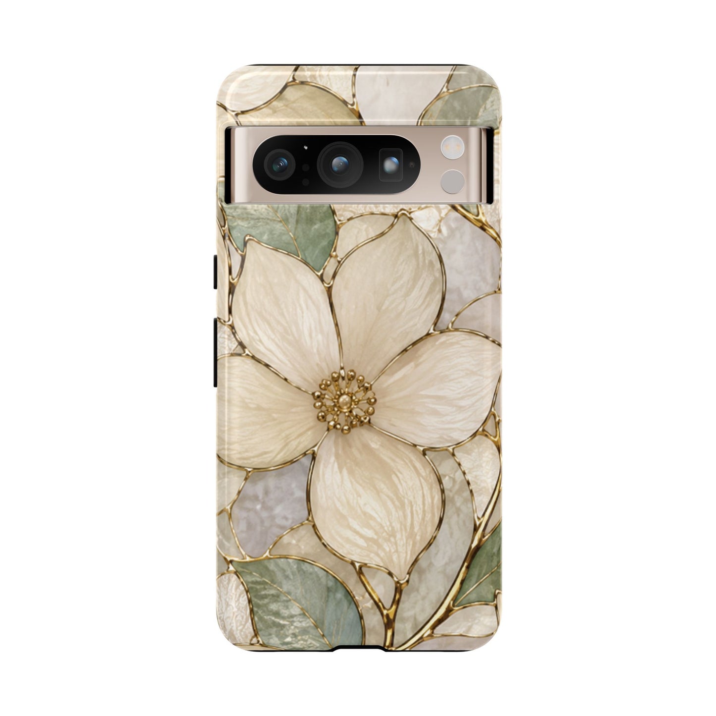Ivory Bloom White Floral Tough Case - Stained Florals Collection Phone Case