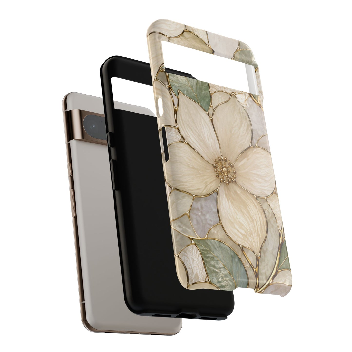 Ivory Bloom White Floral Tough Case - Stained Florals Collection Phone Case
