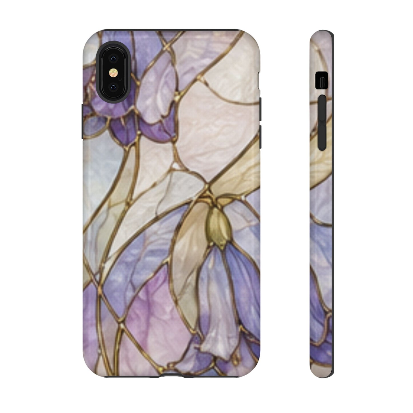 Lilac Meadows Stained Floral Glass Phone Case – Purple Lily Tough Case