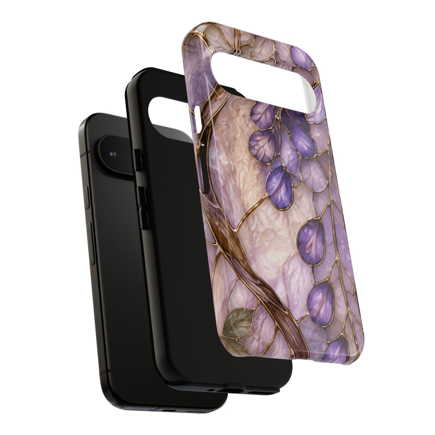 Wisteria Wilows Floral Lavender Vines Tough Phone Case- Stained glass floral collection