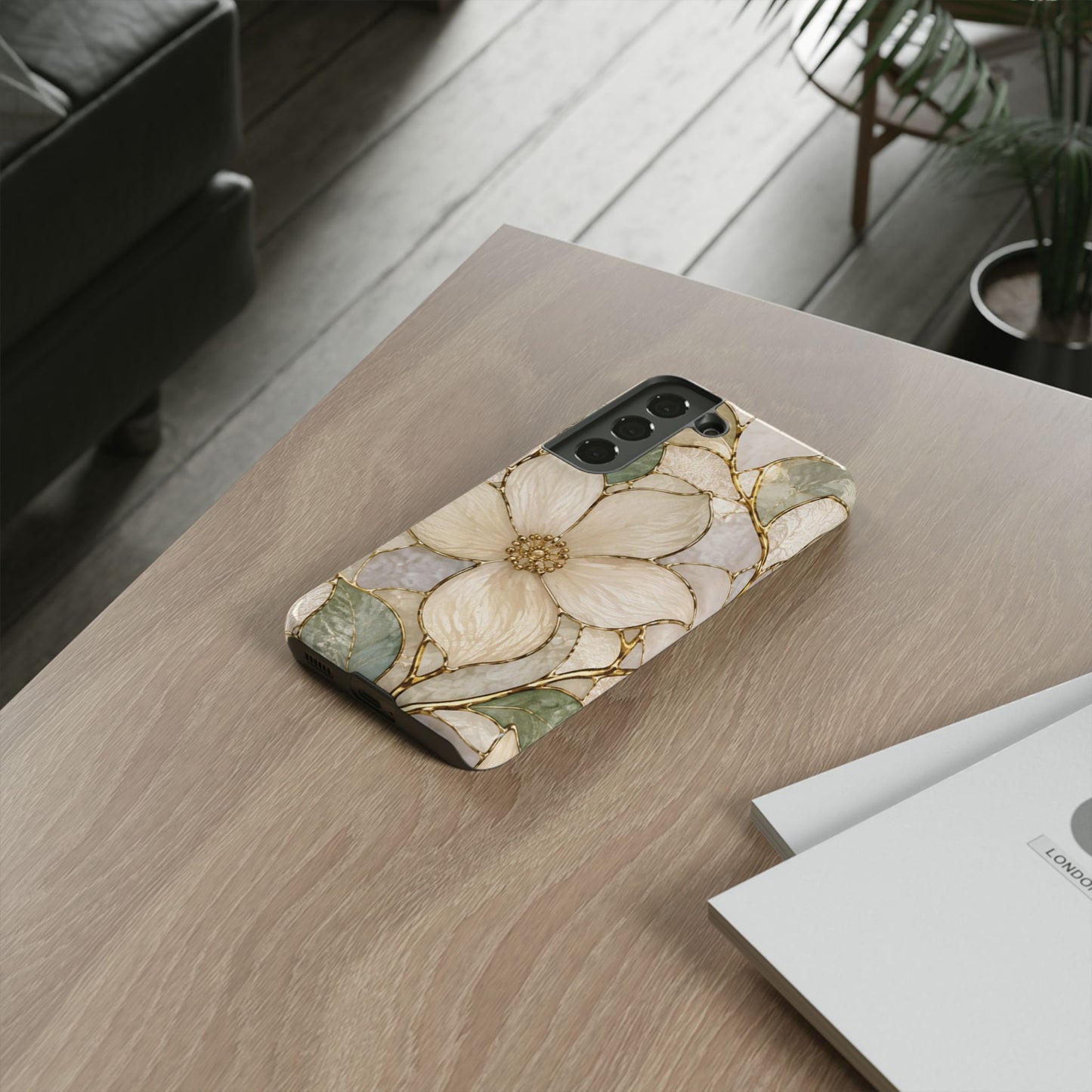 Ivory Bloom White Floral Tough Case - Stained Florals Collection Phone Case