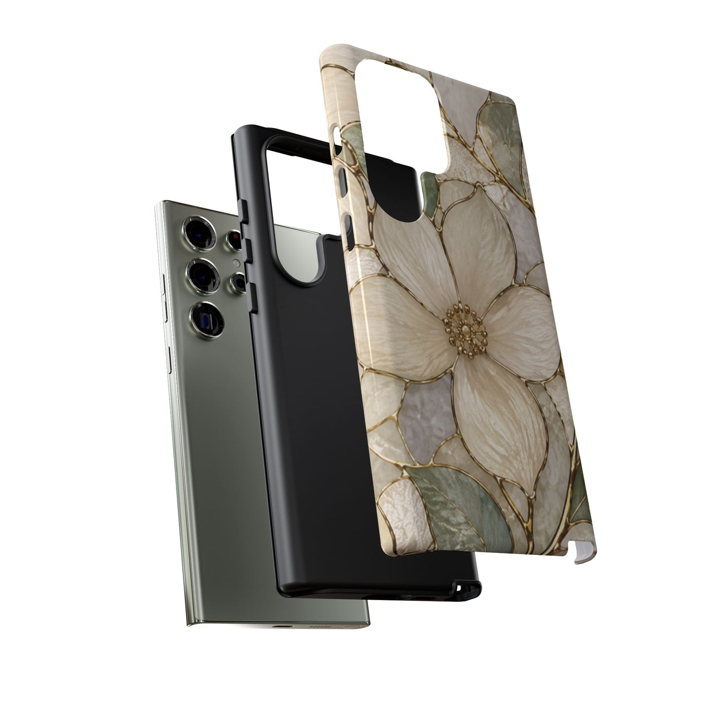Ivory Bloom White Floral Tough Case - Stained Florals Collection Phone Case