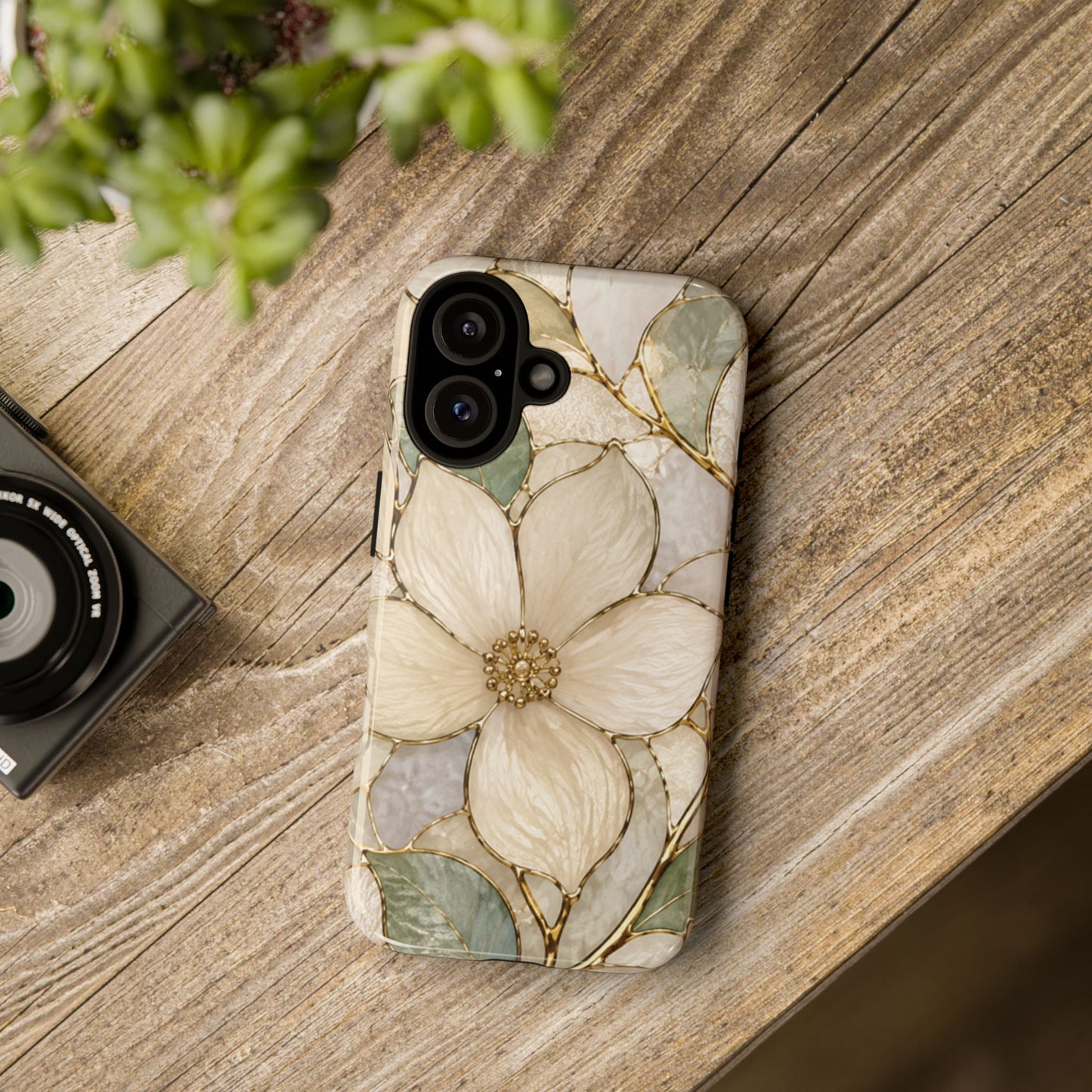 Ivory Bloom White Floral Tough Case - Stained Florals Collection Phone Case