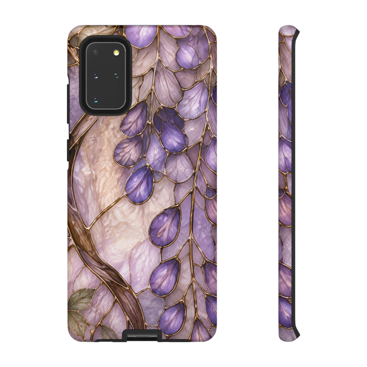 Wisteria Wilows Floral Lavender Vines Tough Phone Case- Stained glass floral collection