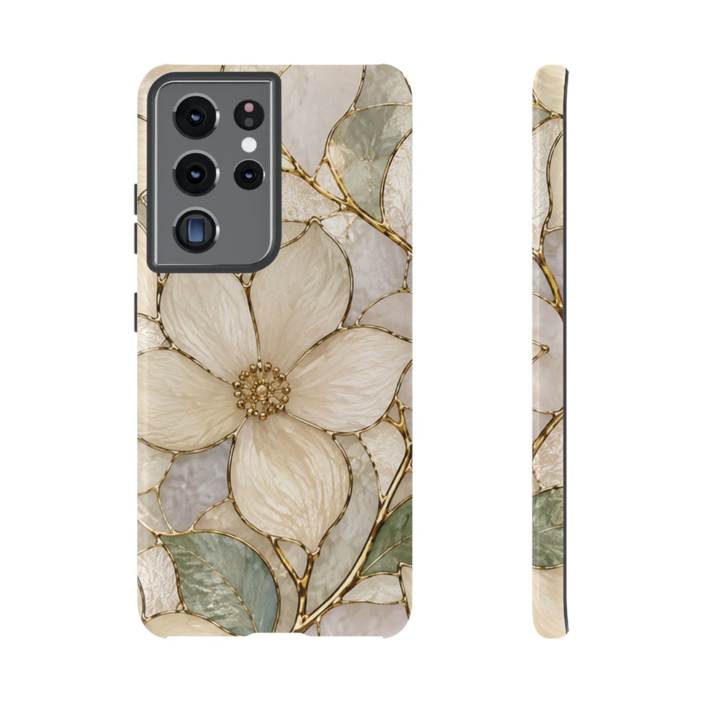 Ivory Bloom White Floral Tough Case - Stained Florals Collection Phone Case