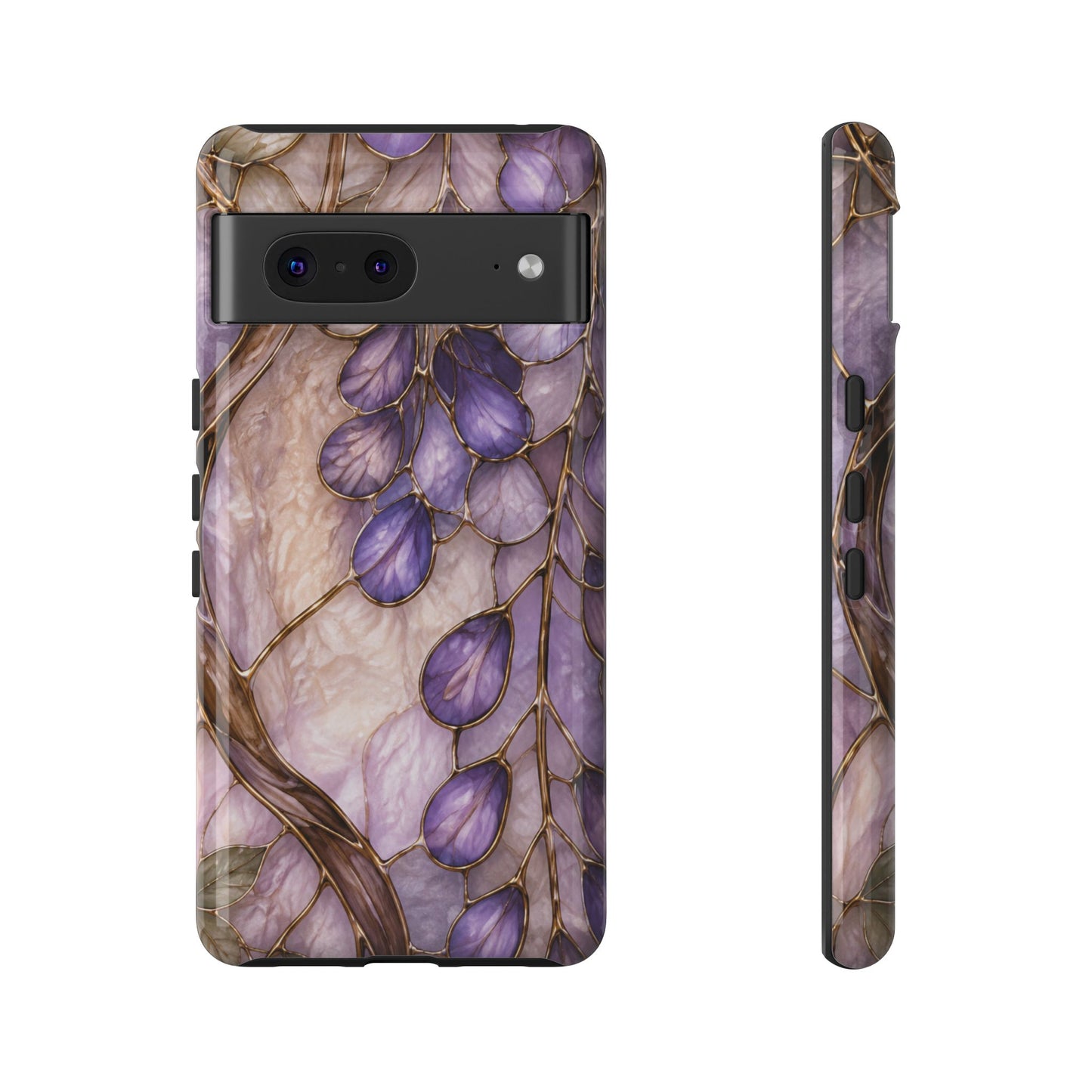 Wisteria Wilows Floral Lavender Vines Tough Phone Case- Stained glass floral collection