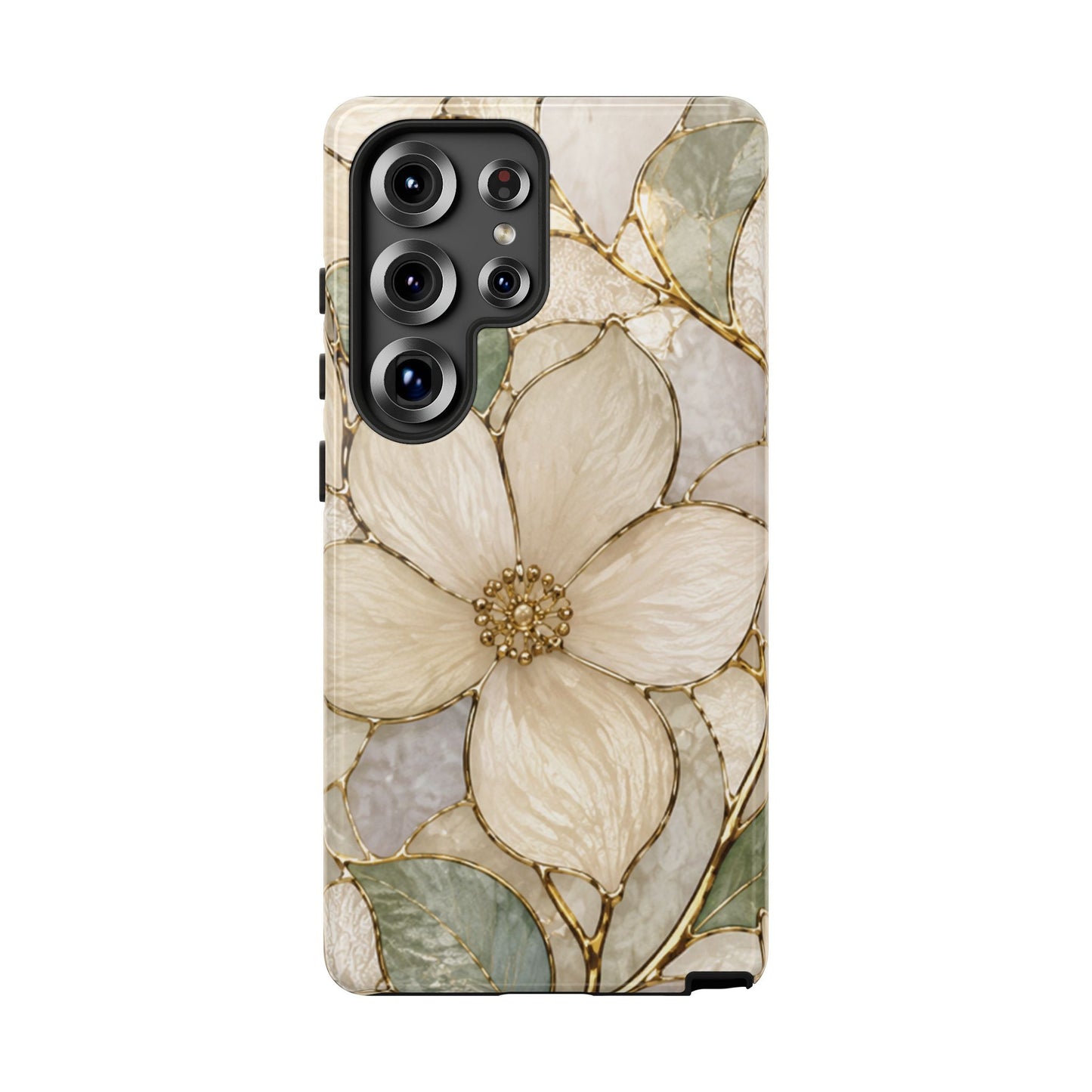 Ivory Bloom White Floral Tough Case - Stained Florals Collection Phone Case