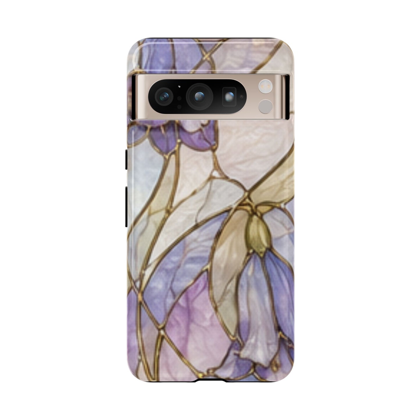 Lilac Meadows Stained Floral Glass Phone Case – Purple Lily Tough Case