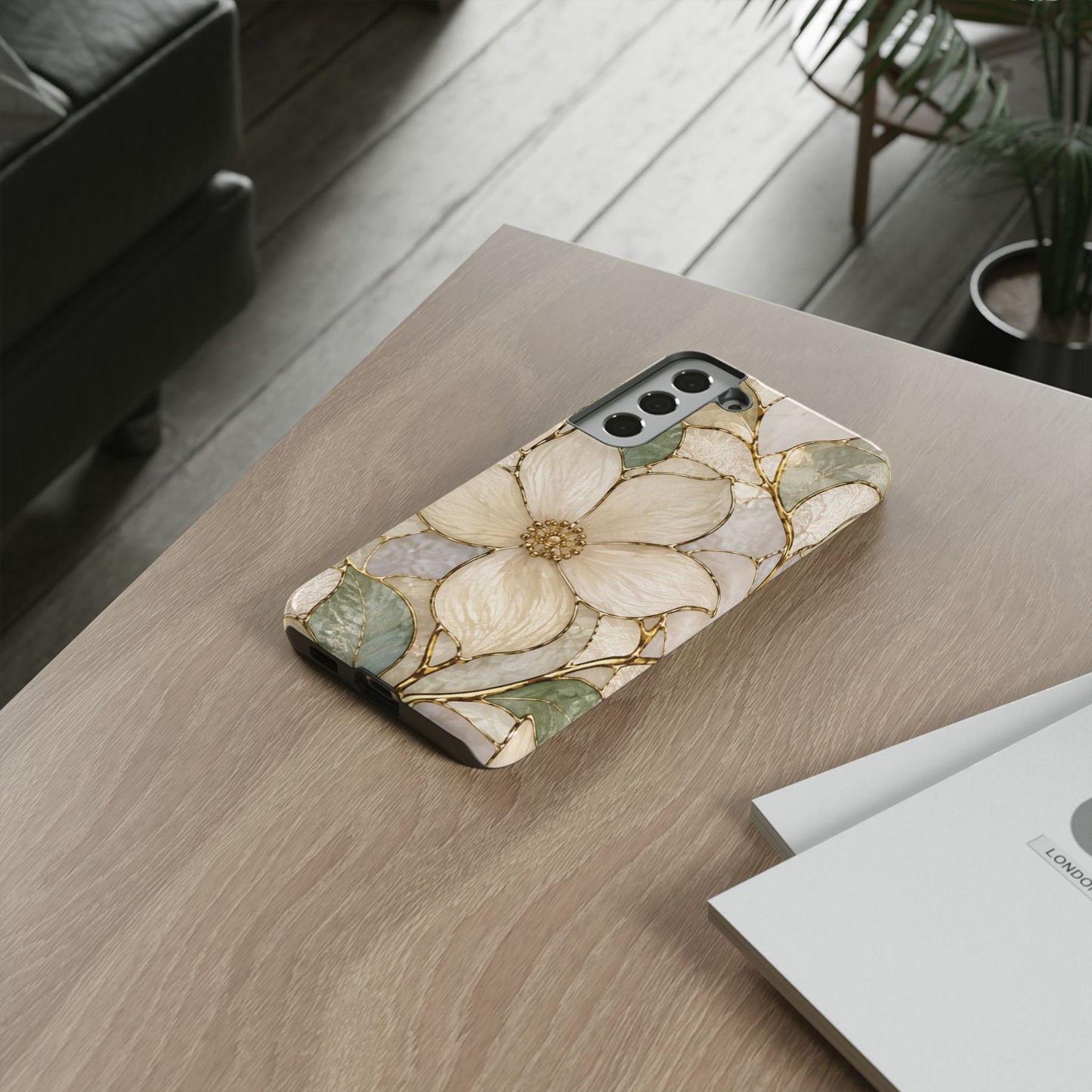 Ivory Bloom White Floral Tough Case - Stained Florals Collection Phone Case