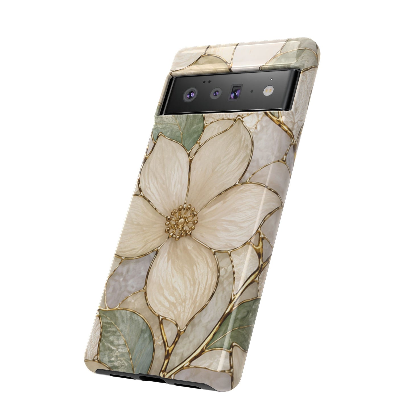 Ivory Bloom White Floral Tough Case - Stained Florals Collection Phone Case