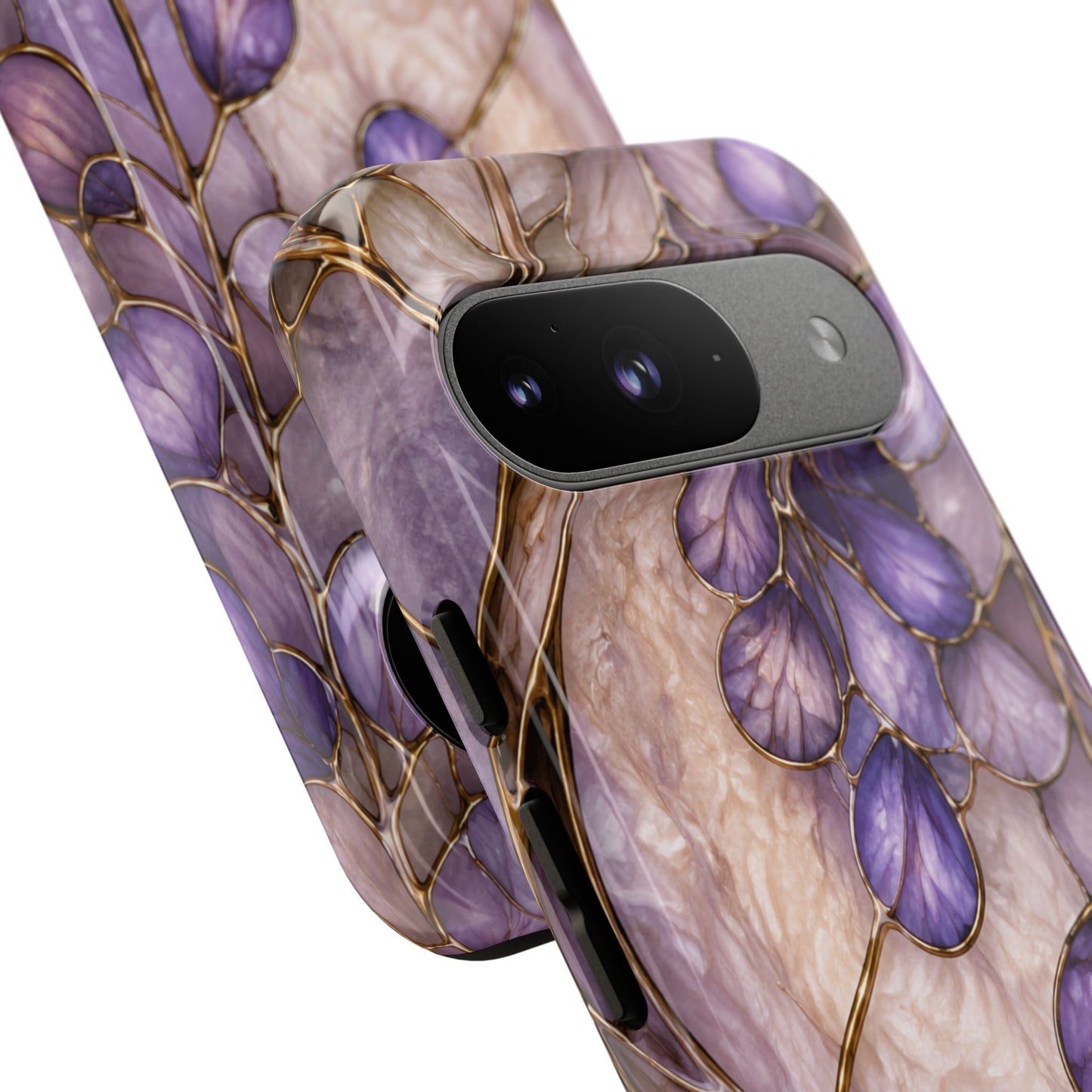 Wisteria Wilows Floral Lavender Vines Tough Phone Case- Stained glass floral collection