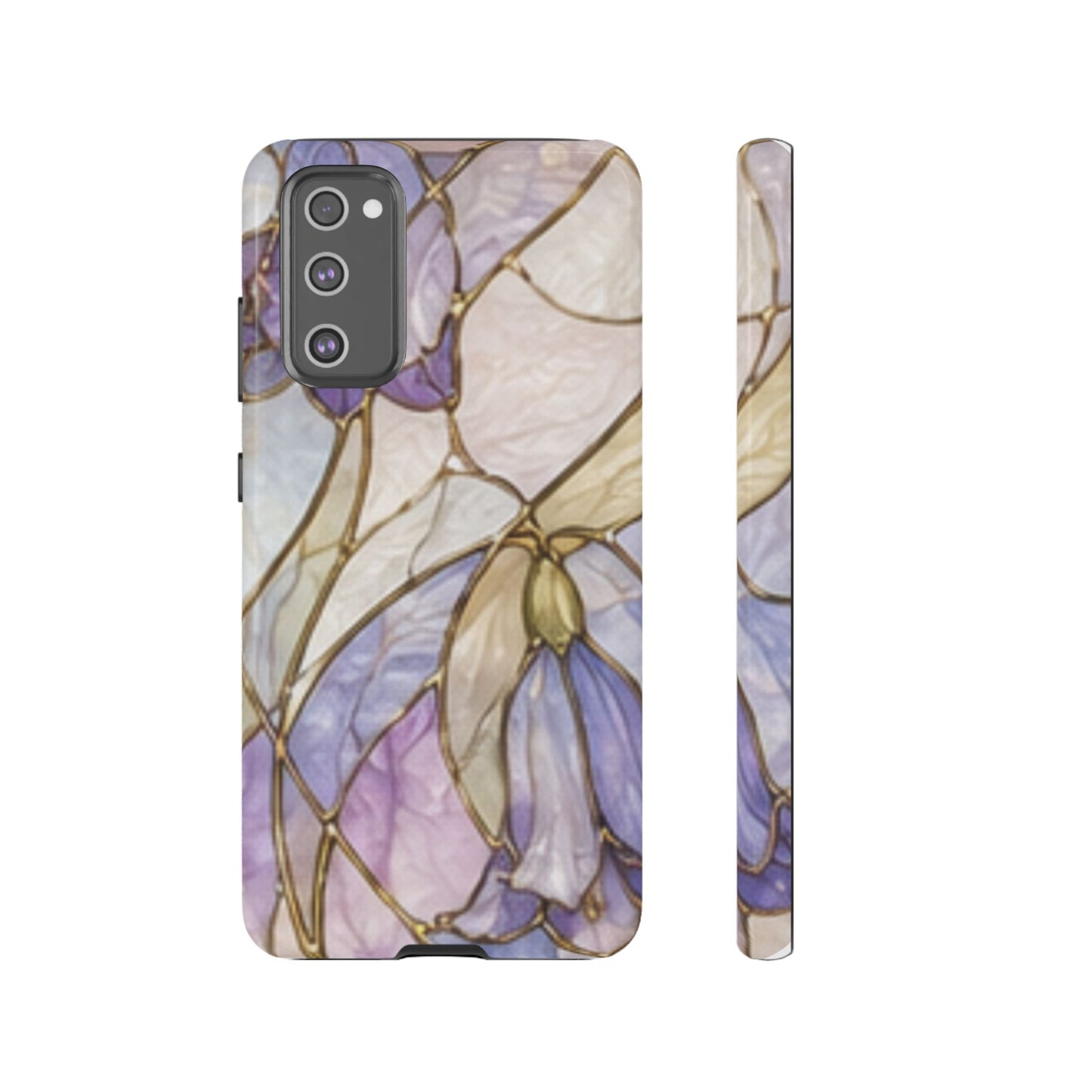 Lilac Meadows Stained Floral Glass Phone Case – Purple Lily Tough Case
