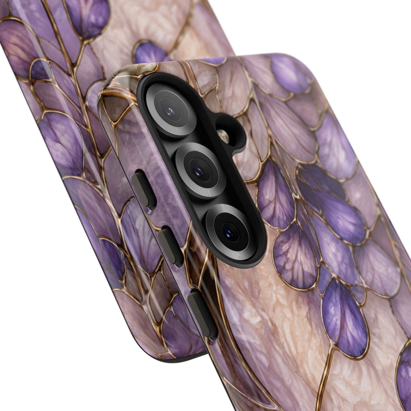 Wisteria Wilows Floral Lavender Vines Tough Phone Case- Stained glass floral collection