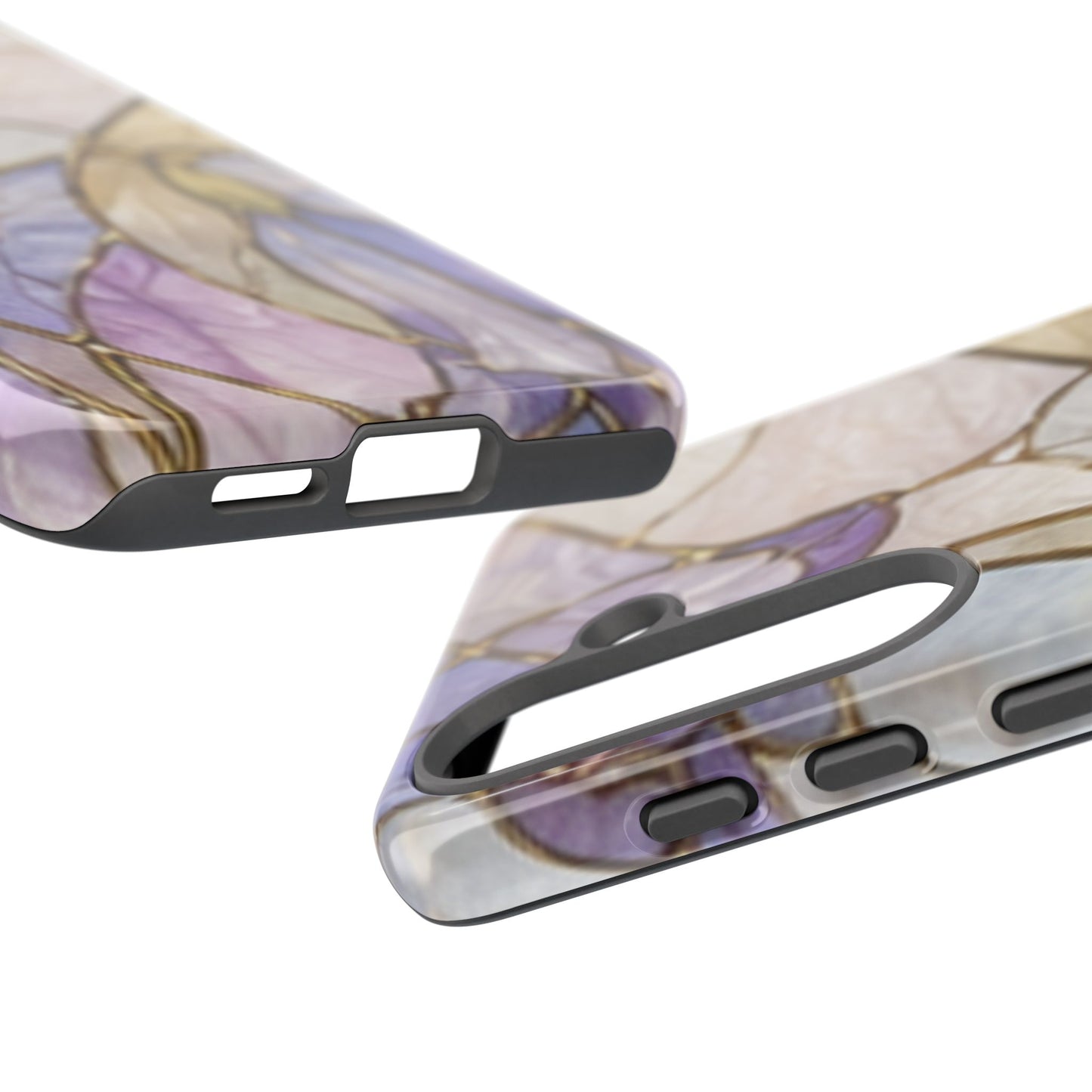 Lilac Meadows Stained Floral Glass Phone Case – Purple Lily Tough Case