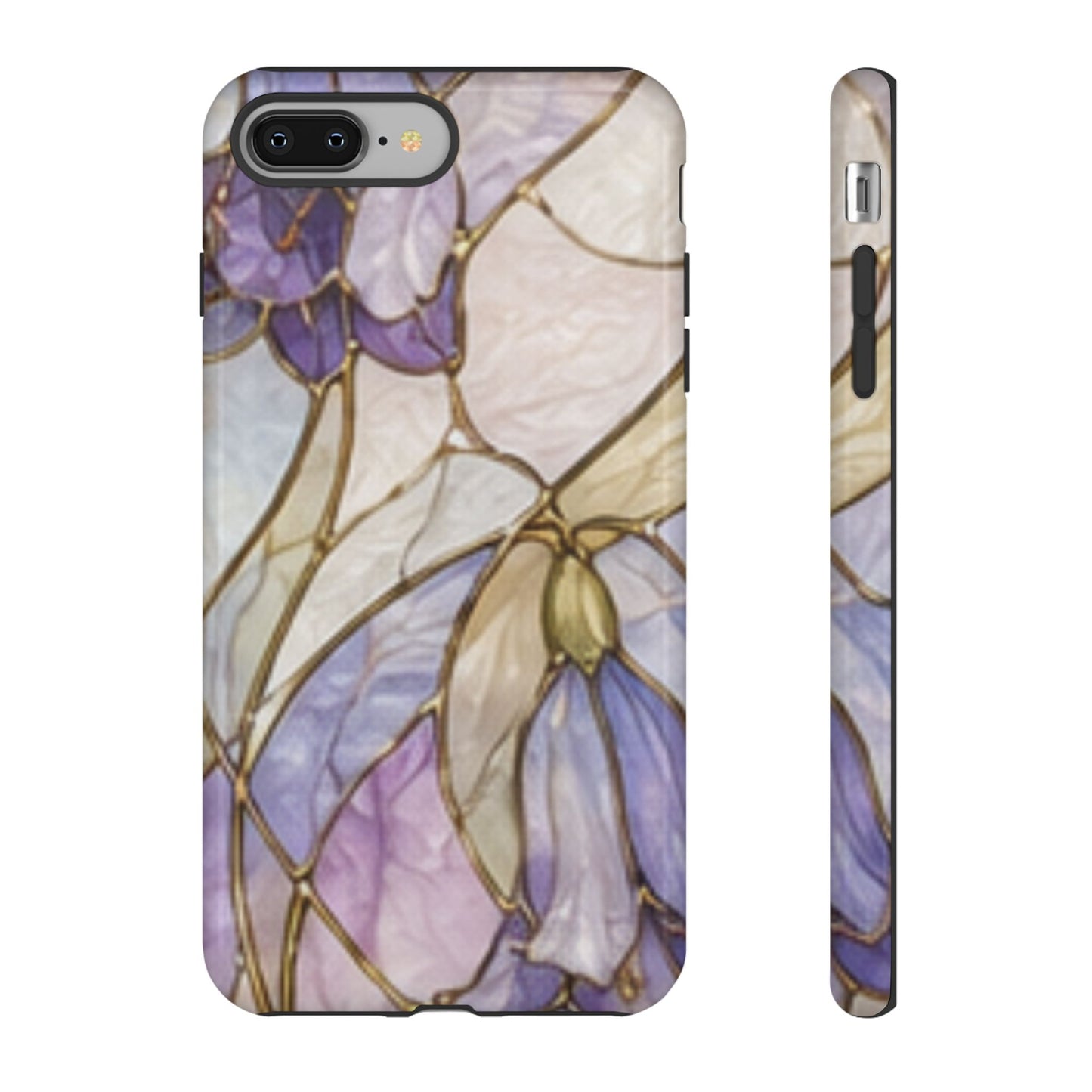 Lilac Meadows Stained Floral Glass Phone Case – Purple Lily Tough Case