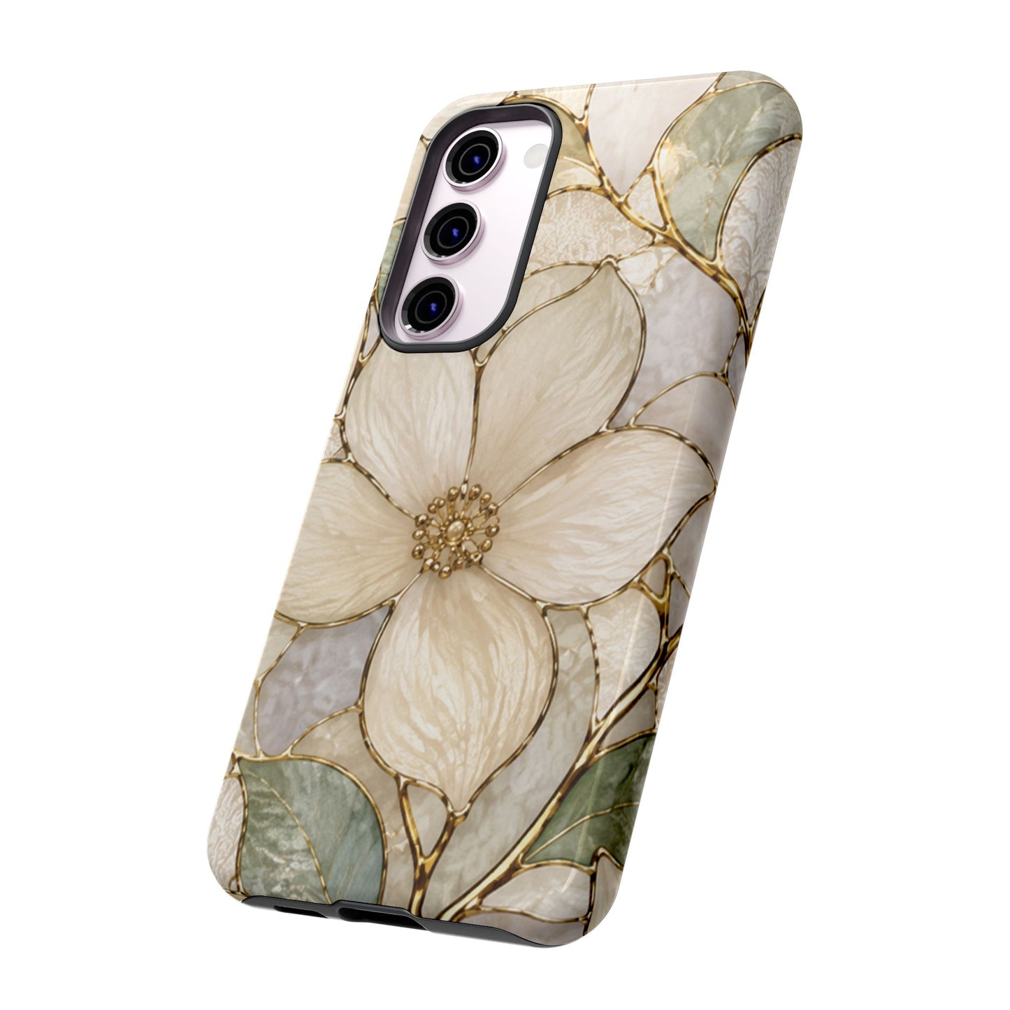 Ivory Bloom White Floral Tough Case - Stained Florals Collection Phone Case