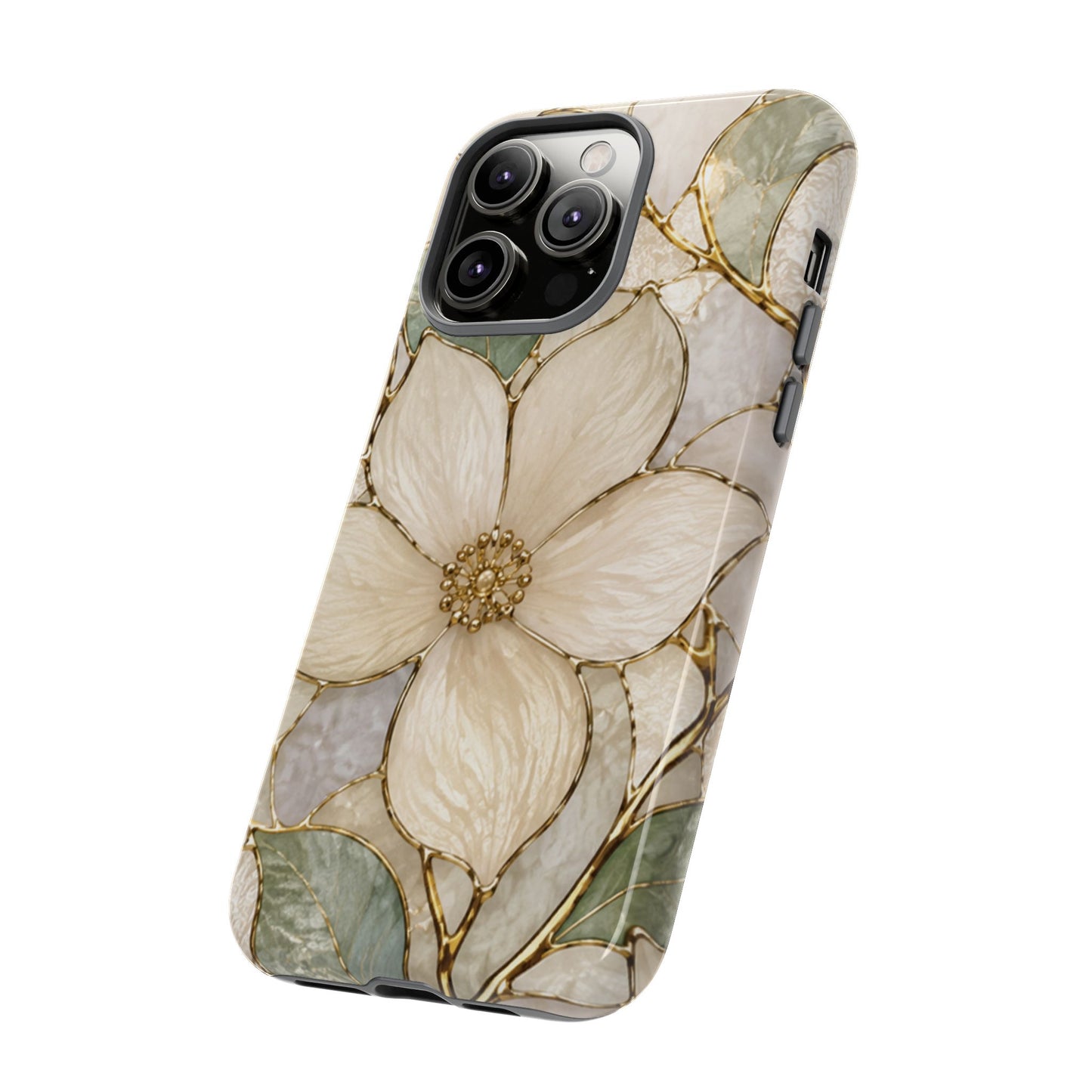 Ivory Bloom White Floral Tough Case - Stained Florals Collection Phone Case