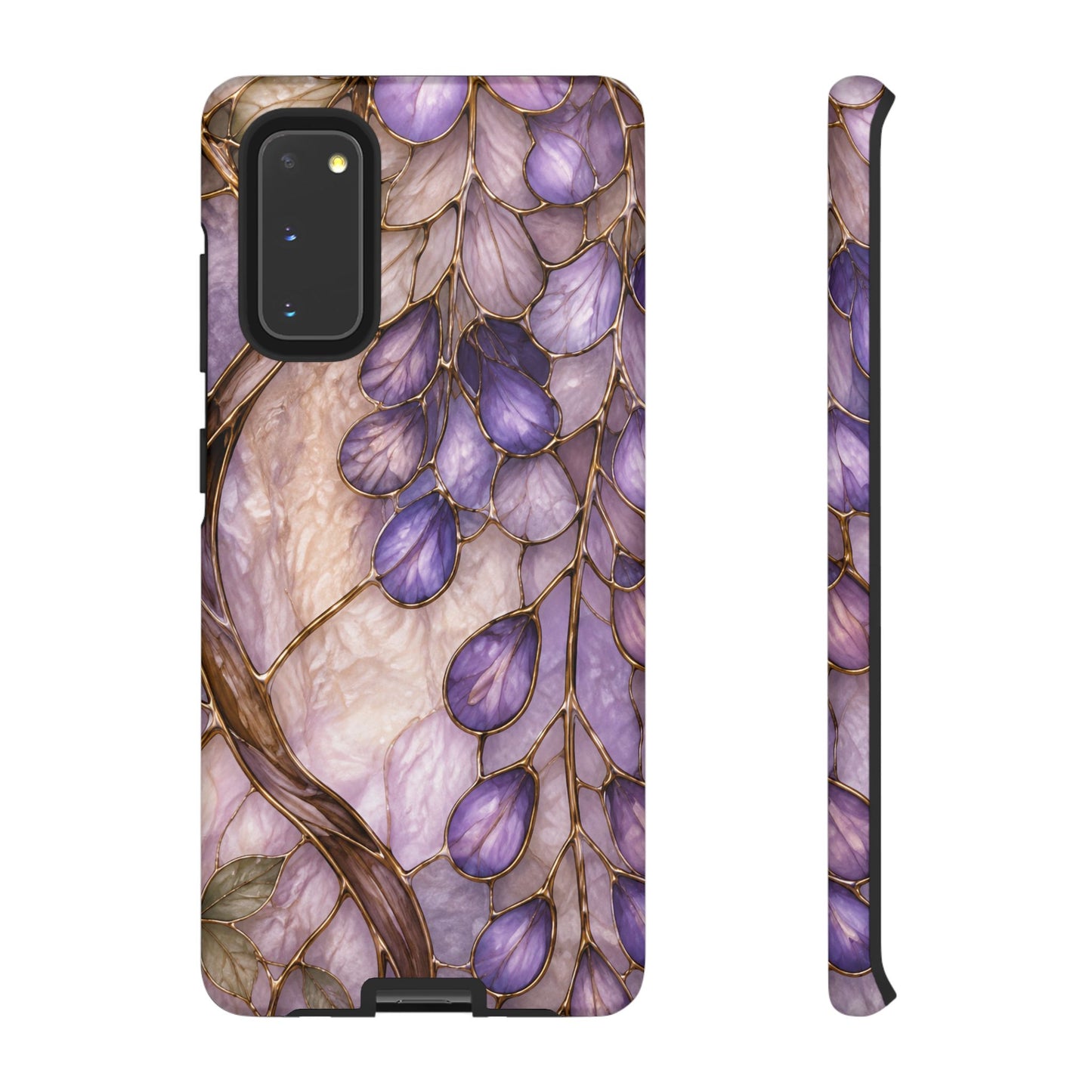 Wisteria Wilows Floral Lavender Vines Tough Phone Case- Stained glass floral collection
