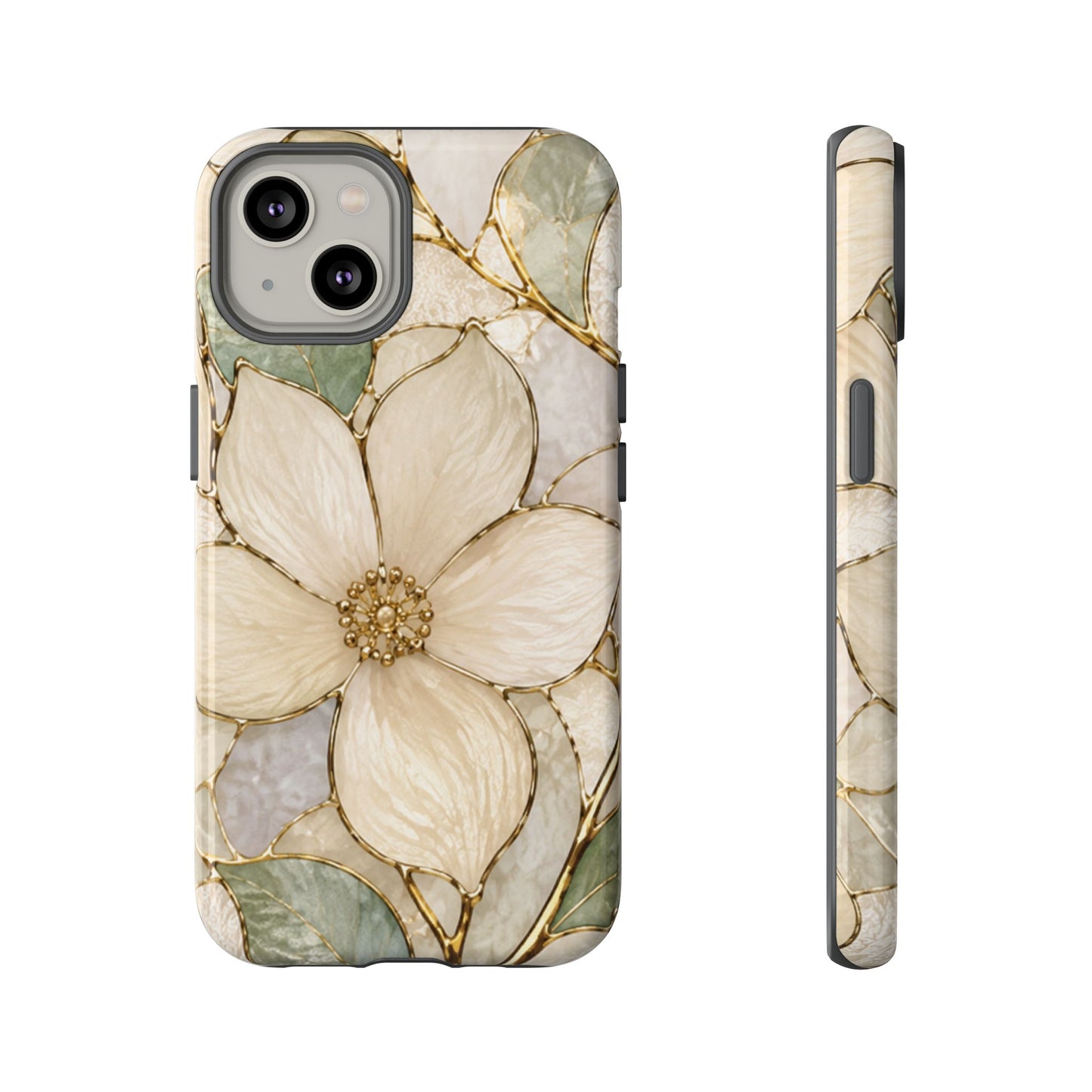 Ivory Bloom White Floral Tough Case - Stained Florals Collection Phone Case