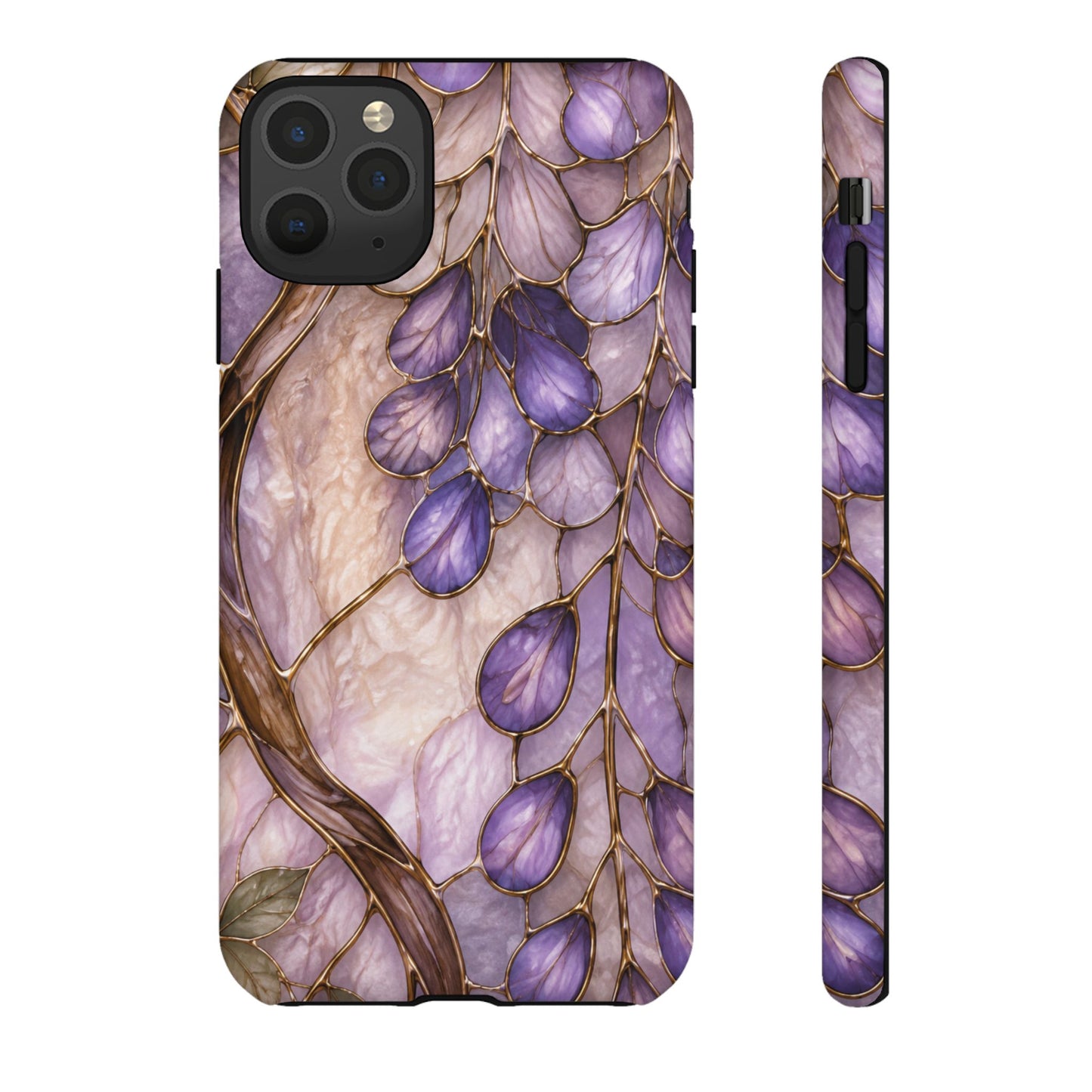 Wisteria Wilows Floral Lavender Vines Tough Phone Case- Stained glass floral collection