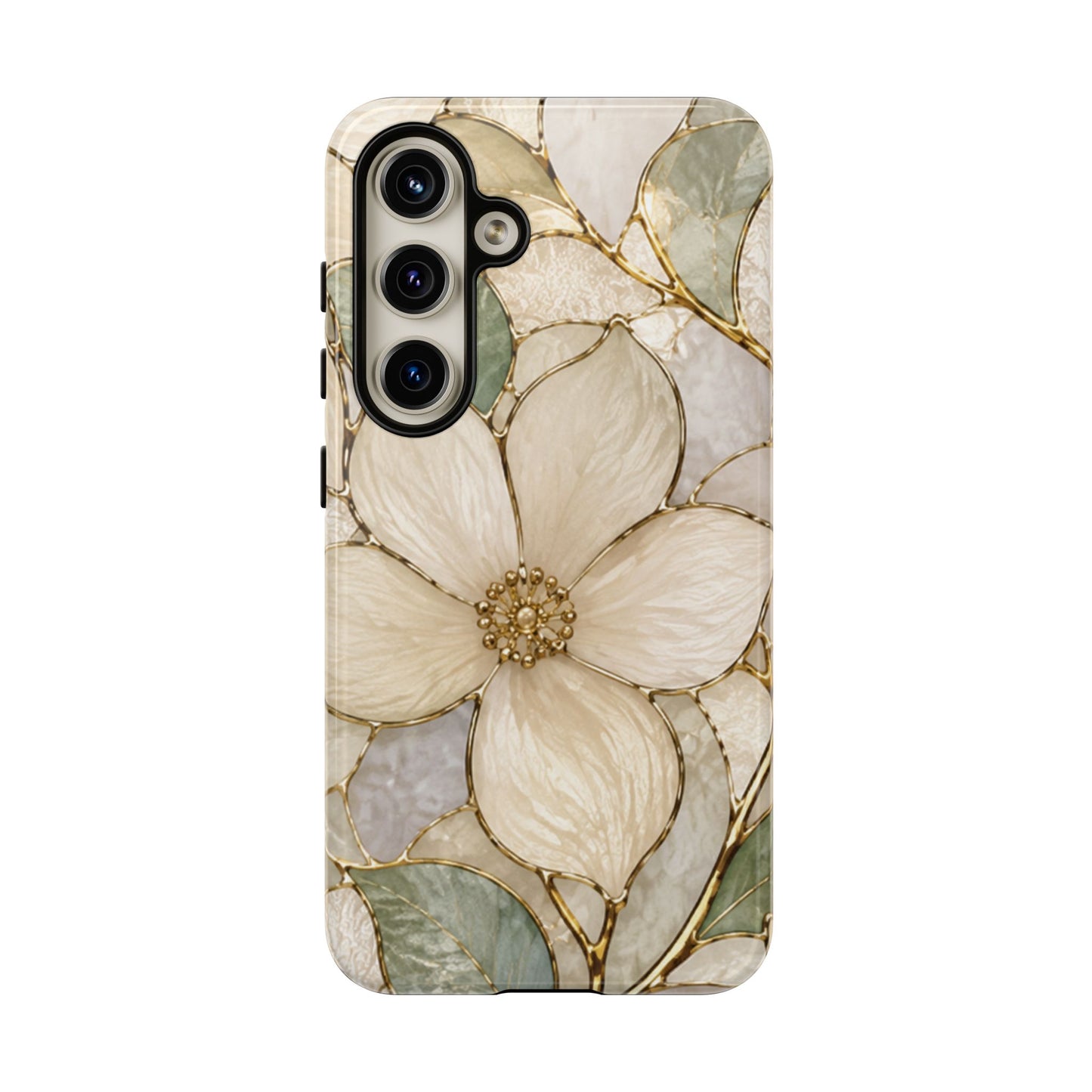 Ivory Bloom White Floral Tough Case - Stained Florals Collection Phone Case