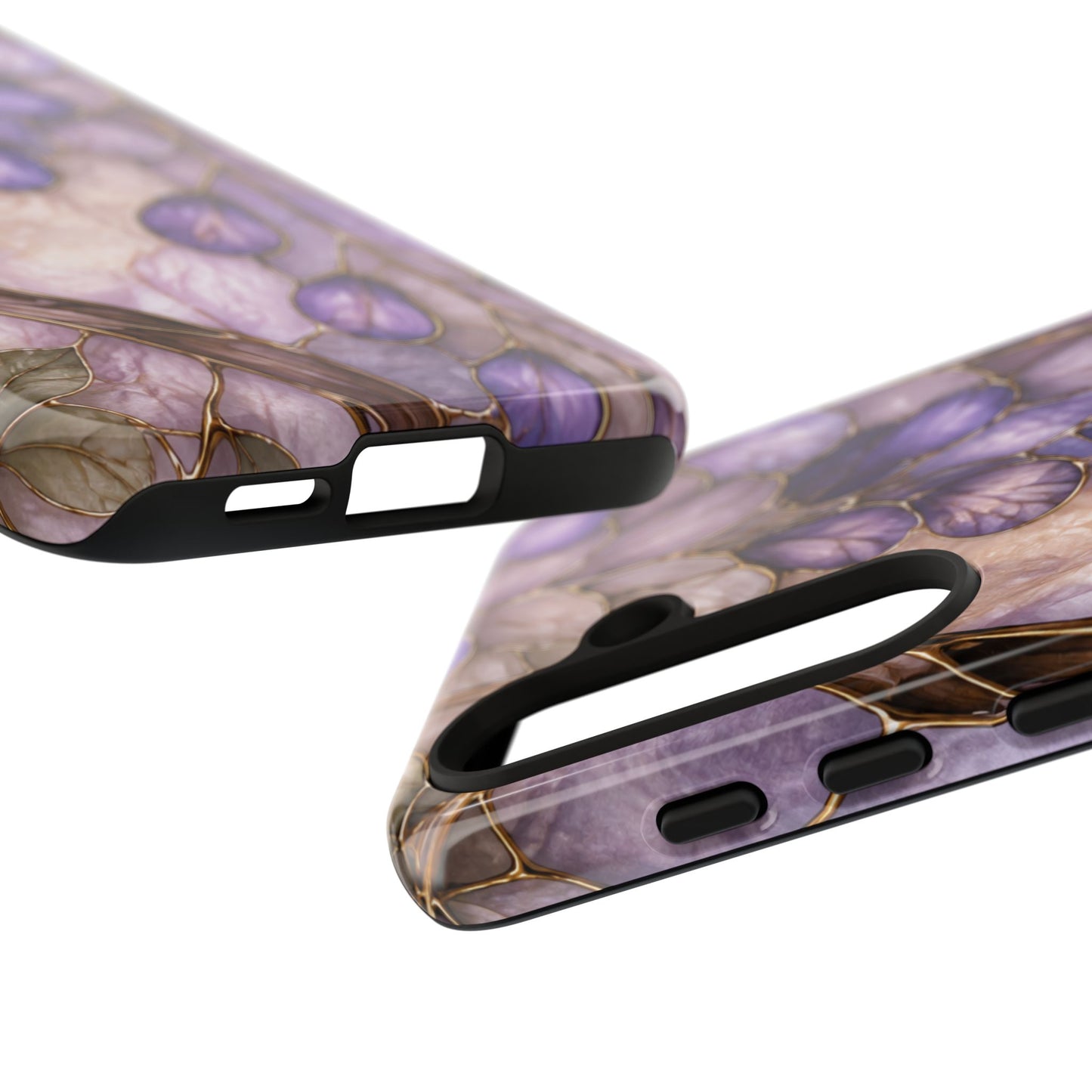 Wisteria Wilows Floral Lavender Vines Tough Phone Case- Stained glass floral collection