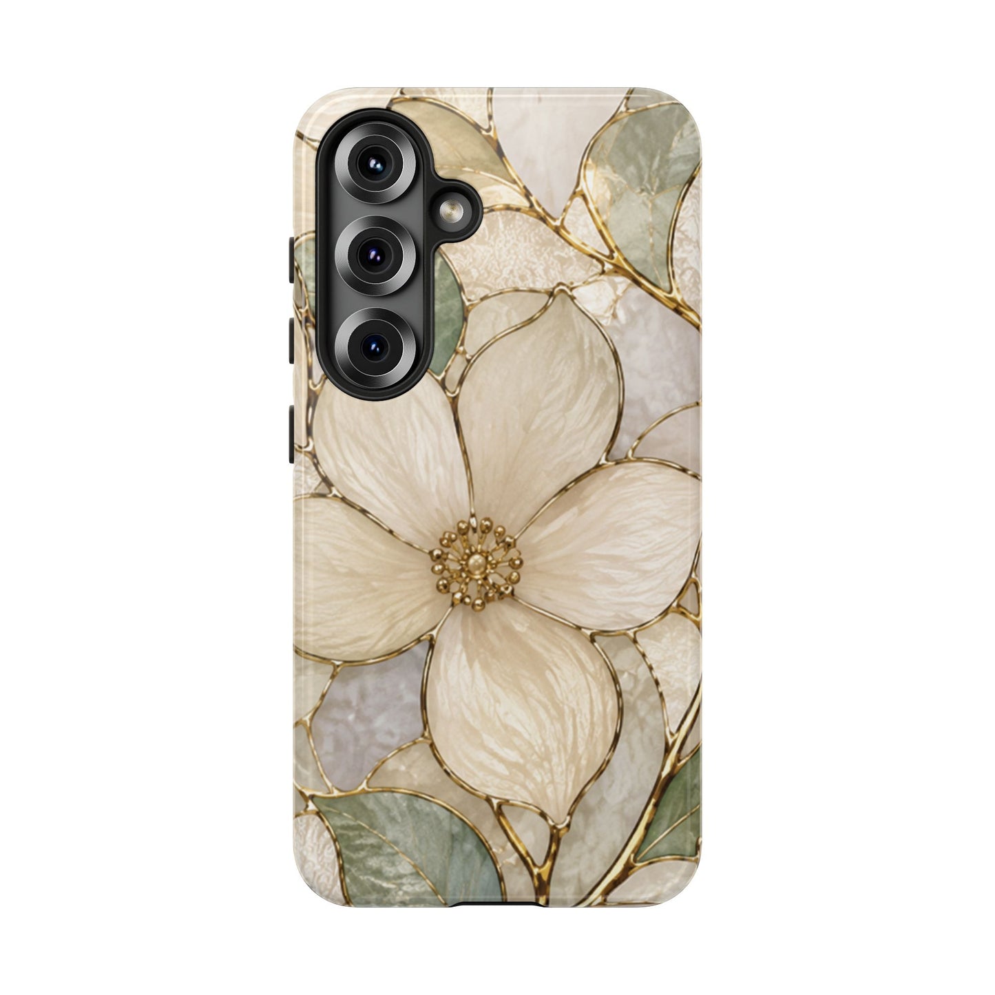 Ivory Bloom White Floral Tough Case - Stained Florals Collection Phone Case