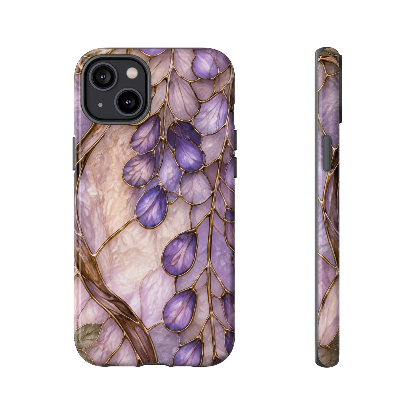 Wisteria Wilows Floral Lavender Vines Tough Phone Case- Stained glass floral collection