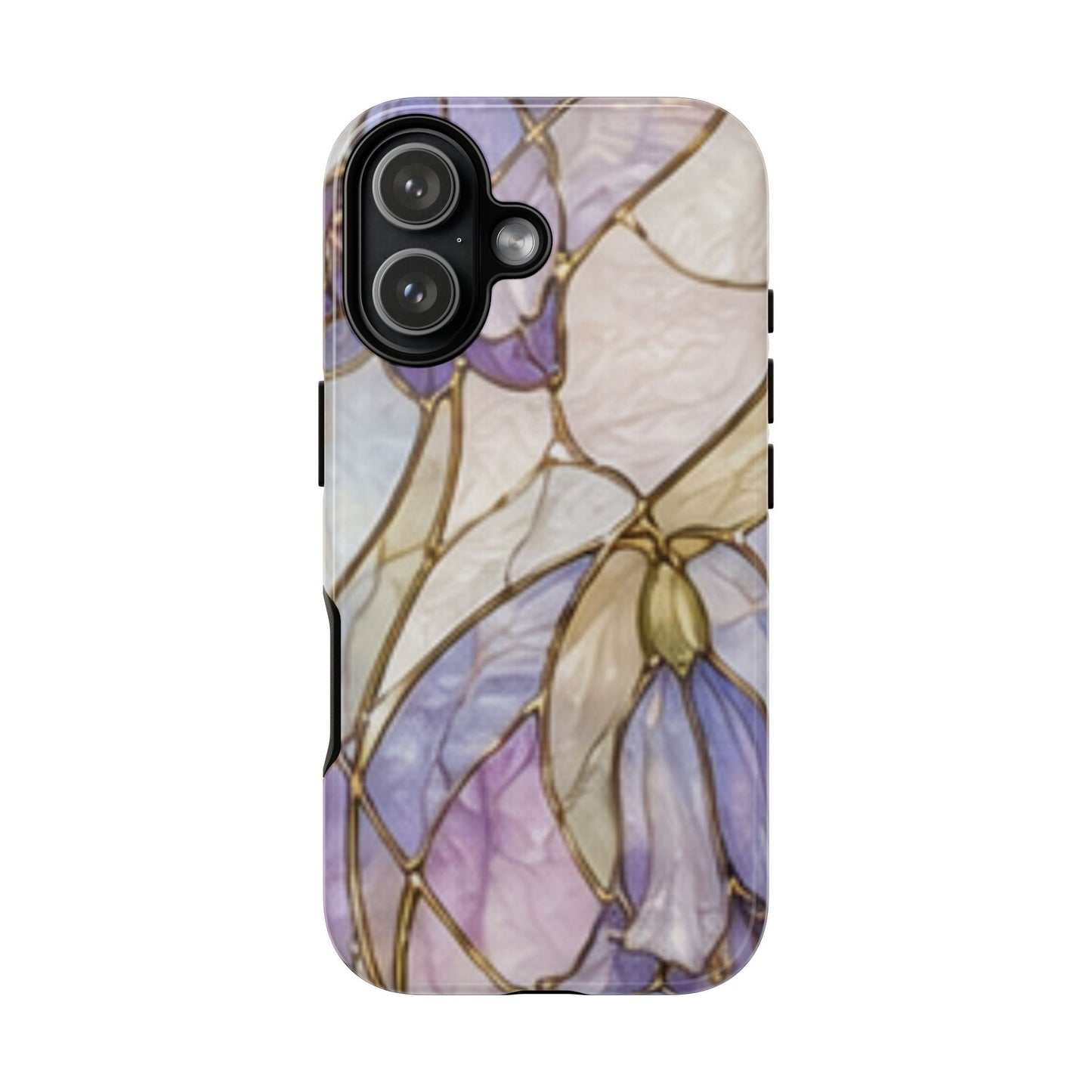 Lilac Meadows Stained Floral Glass Phone Case – Purple Lily Tough Case