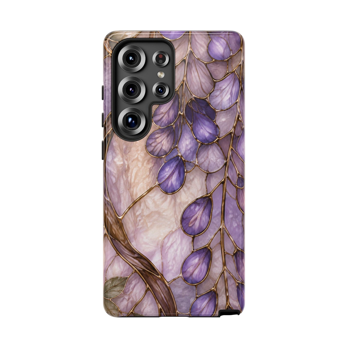 Wisteria Wilows Floral Lavender Vines Tough Phone Case- Stained glass floral collection
