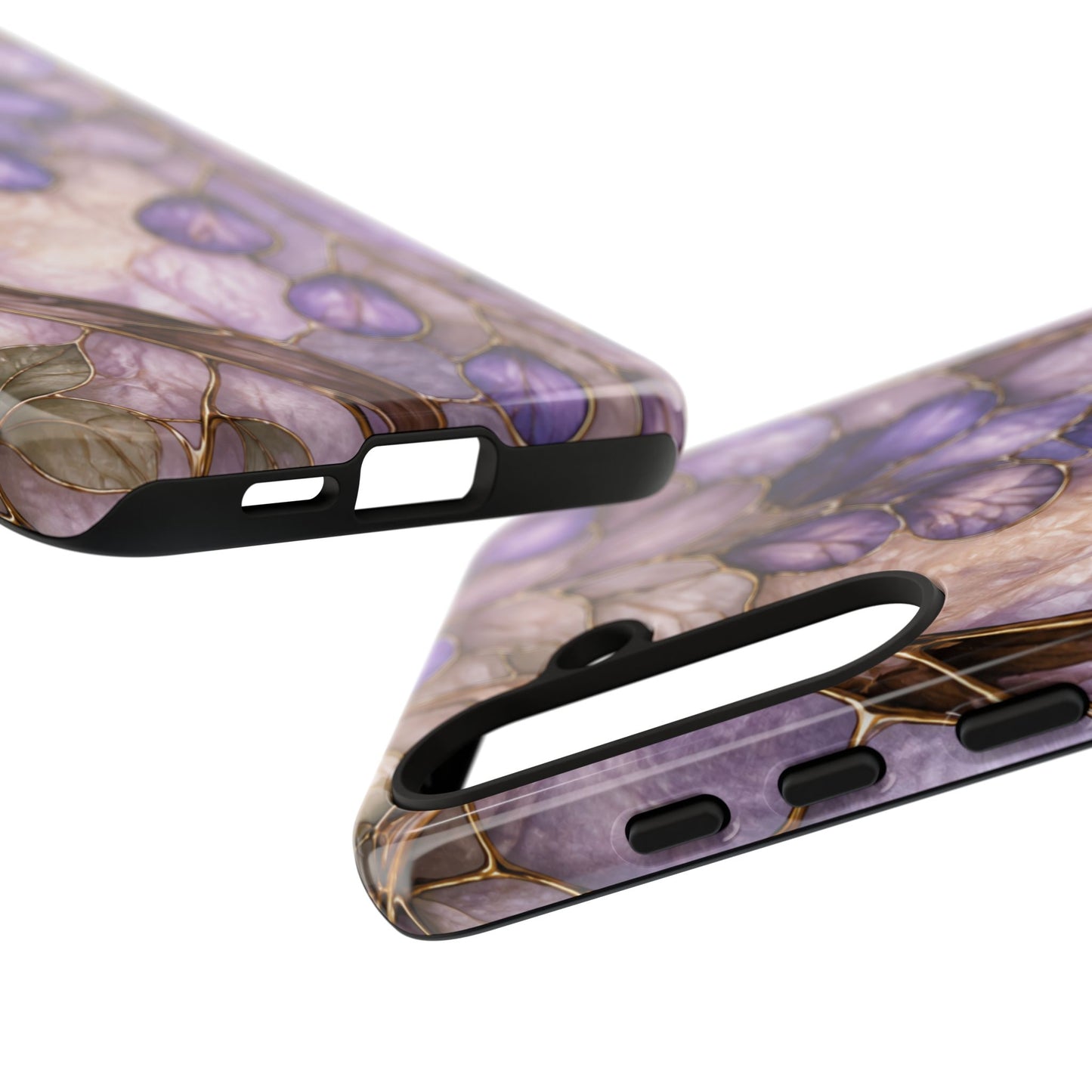 Wisteria Wilows Floral Lavender Vines Tough Phone Case- Stained glass floral collection