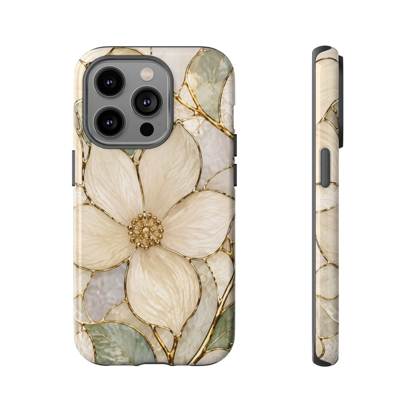 Ivory Bloom White Floral Tough Case - Stained Florals Collection Phone Case