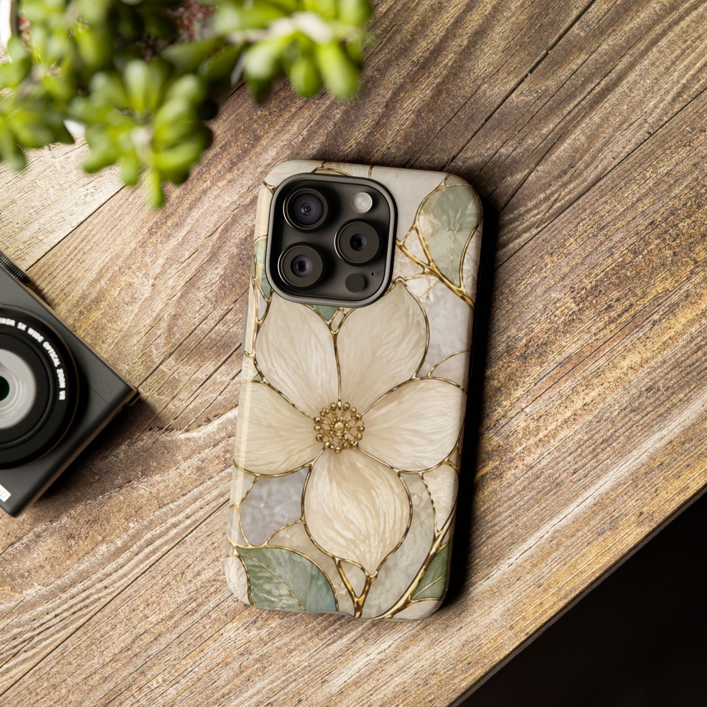 Ivory Bloom White Floral Tough Case - Stained Florals Collection Phone Case