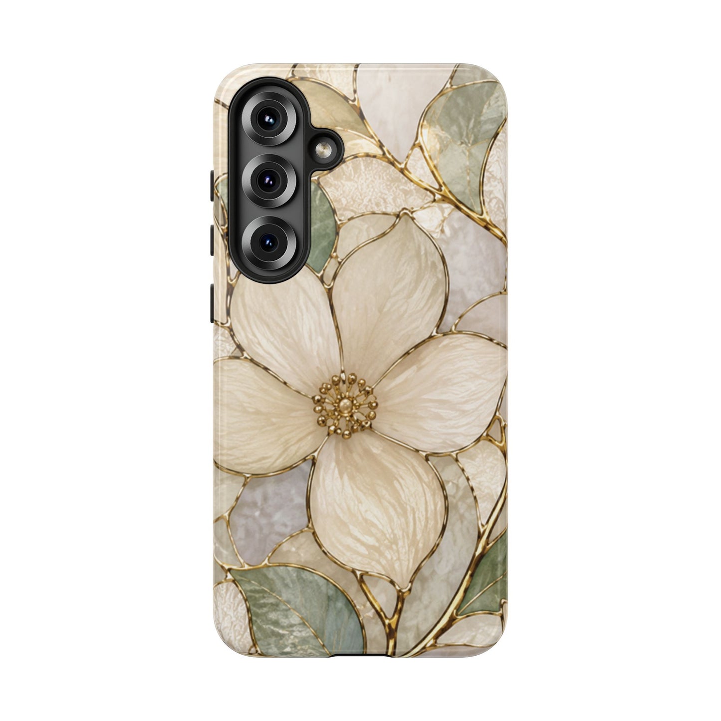Ivory Bloom White Floral Tough Case - Stained Florals Collection Phone Case