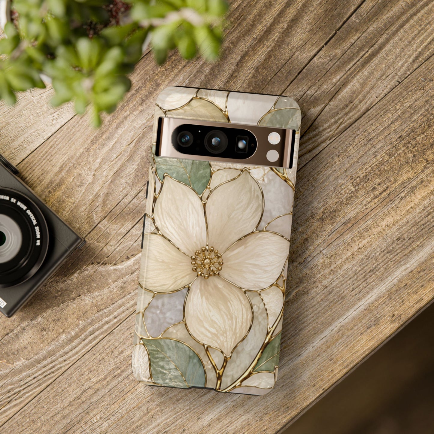 Ivory Bloom White Floral Tough Case - Stained Florals Collection Phone Case
