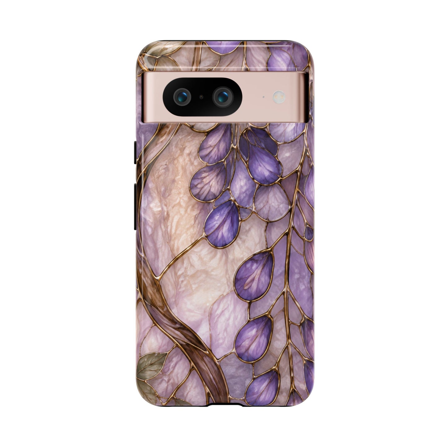 Wisteria Wilows Floral Lavender Vines Tough Phone Case- Stained glass floral collection