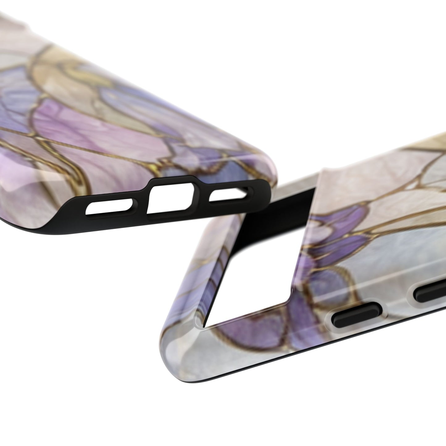 Lilac Meadows Stained Floral Glass Phone Case – Purple Lily Tough Case