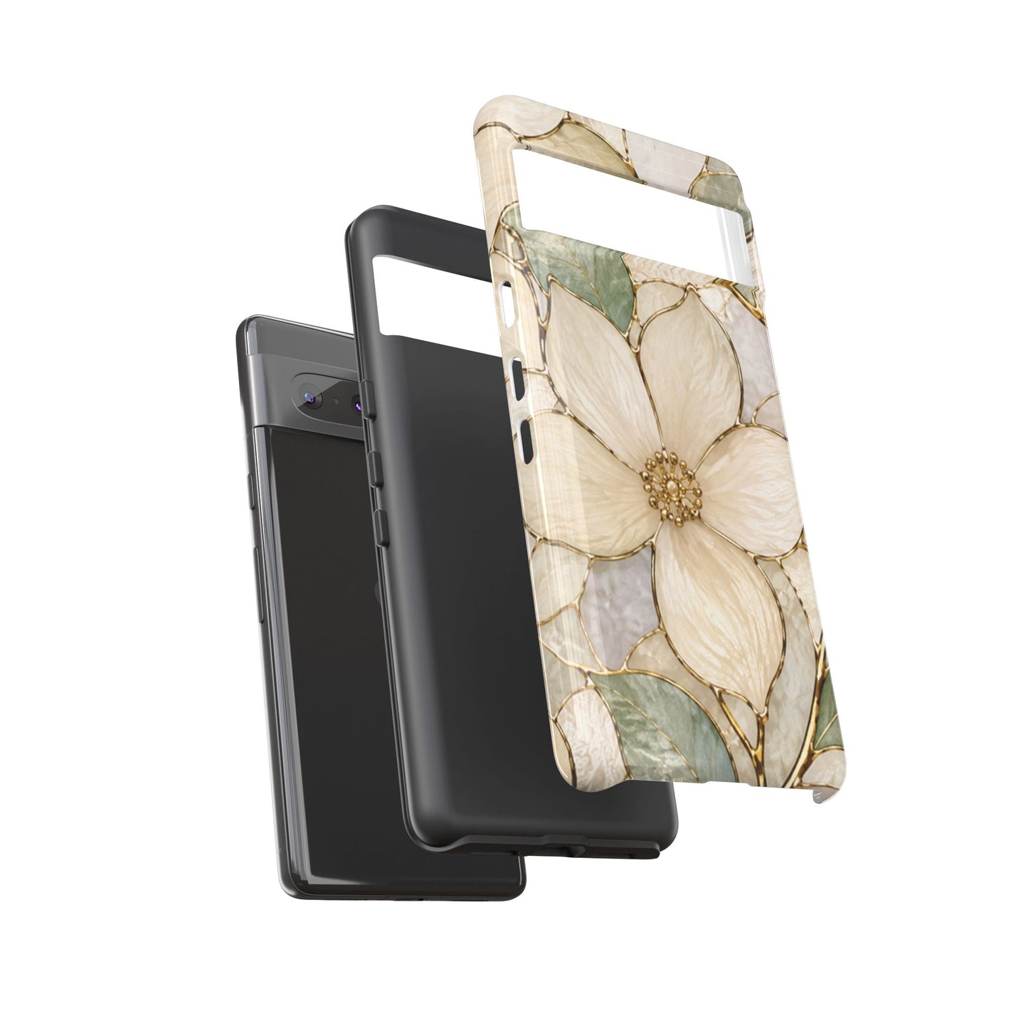 Ivory Bloom White Floral Tough Case - Stained Florals Collection Phone Case